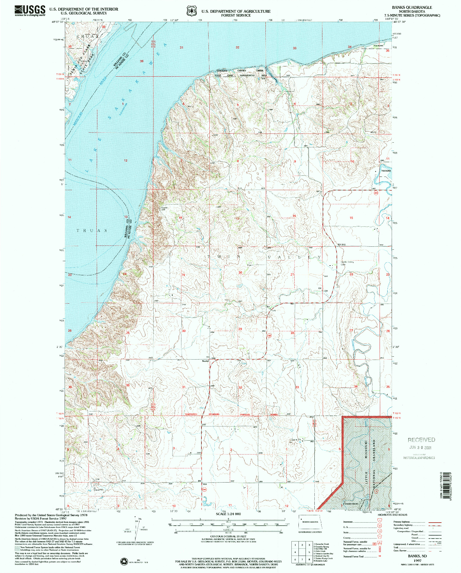 USGS 1:24000-SCALE QUADRANGLE FOR BANKS, ND 1997