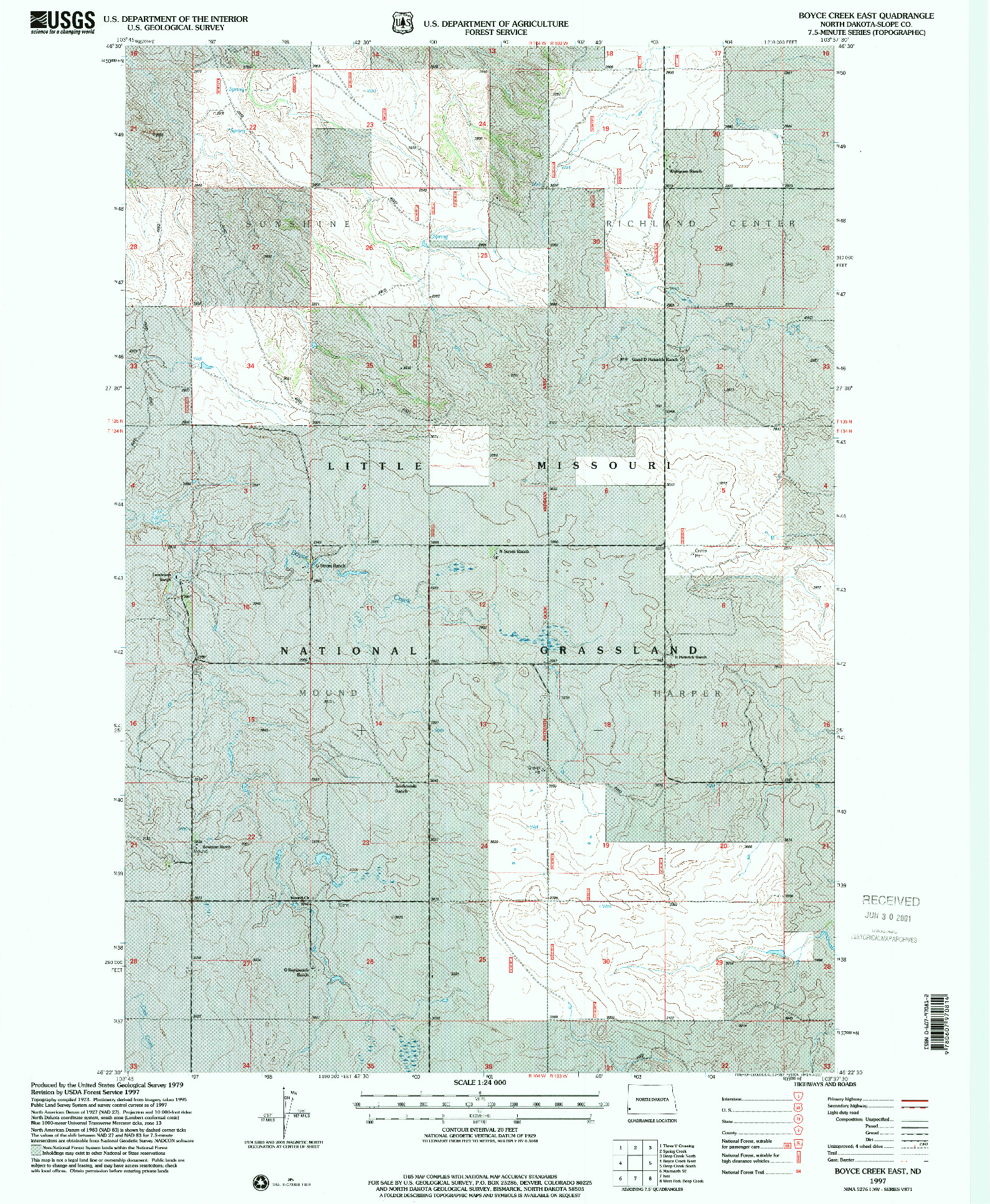 USGS 1:24000-SCALE QUADRANGLE FOR BOYCE CREEK EAST, ND 1997