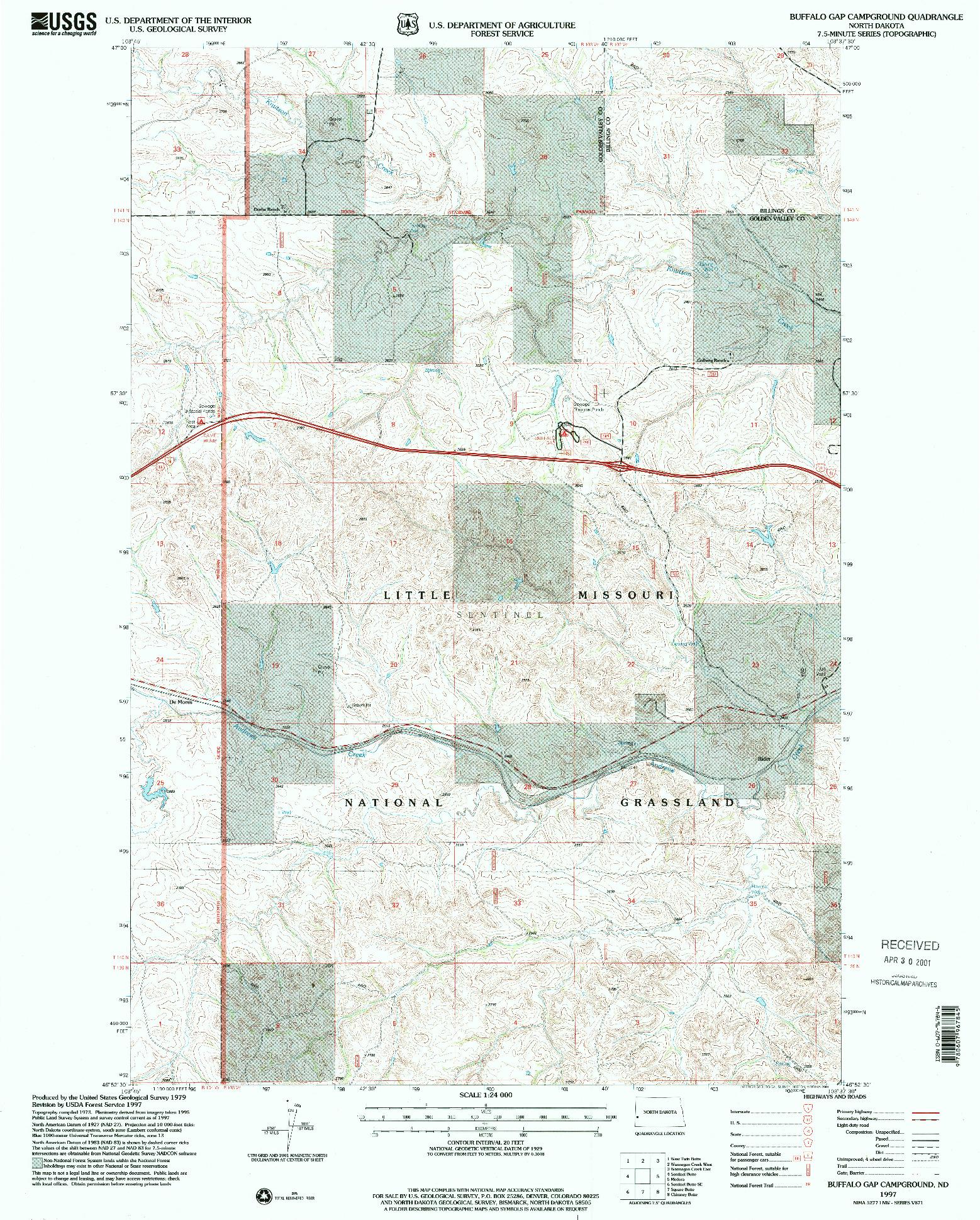 USGS 1:24000-SCALE QUADRANGLE FOR BUFFALO GAP CAMPGROUND, ND 1997