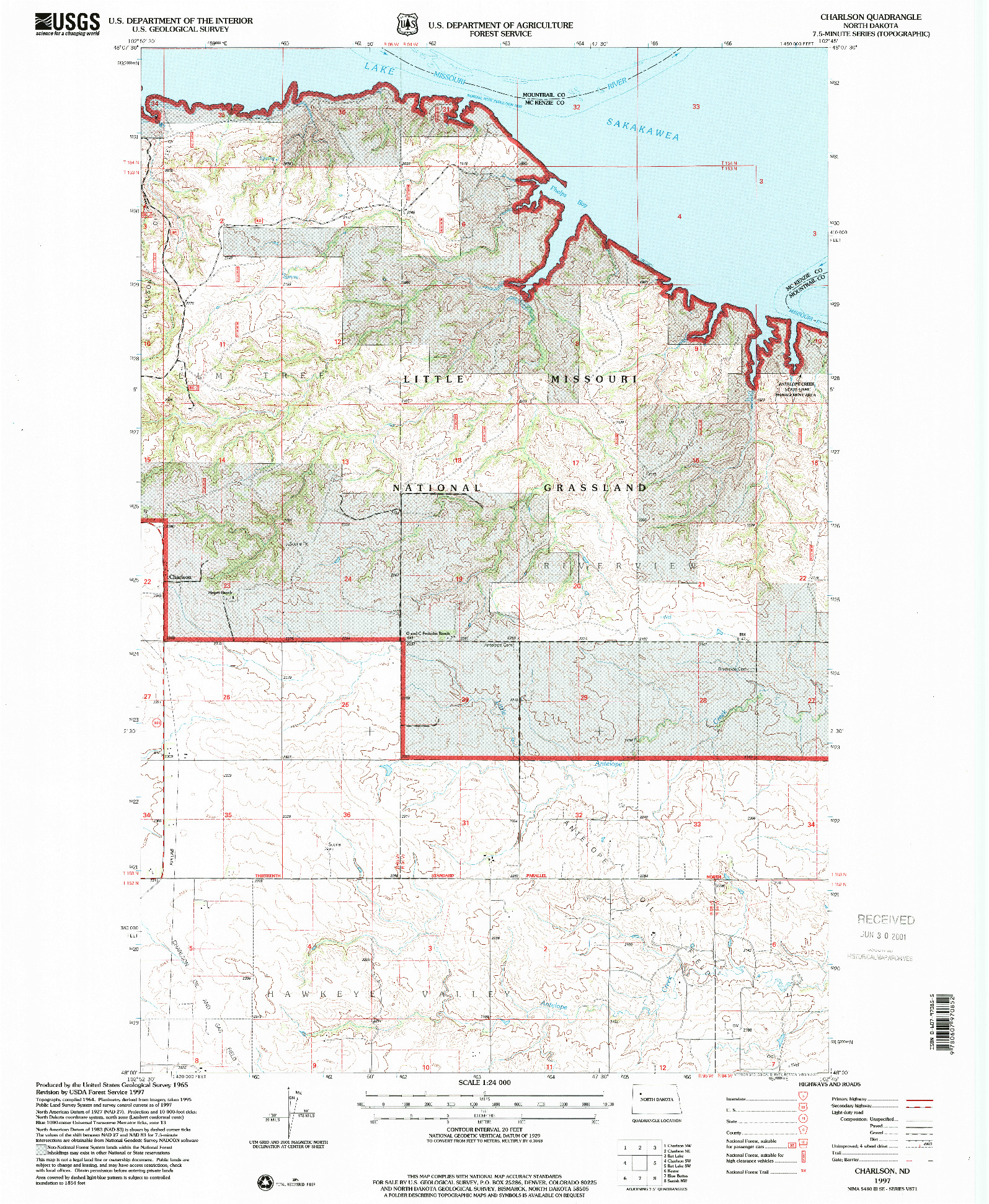 USGS 1:24000-SCALE QUADRANGLE FOR CHARLSON, ND 1997