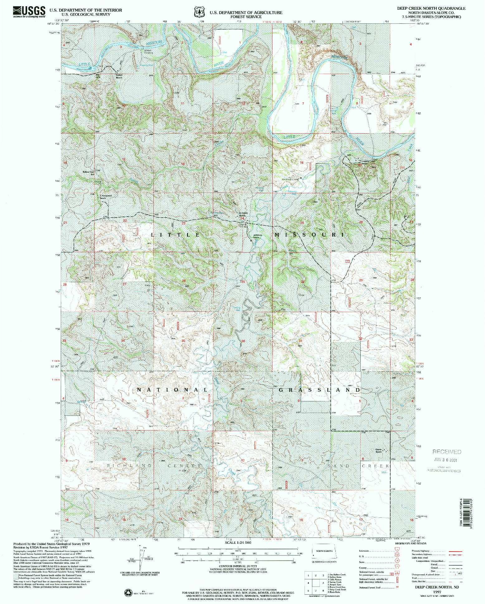 USGS 1:24000-SCALE QUADRANGLE FOR DEEP CREEK NORTH, ND 1997