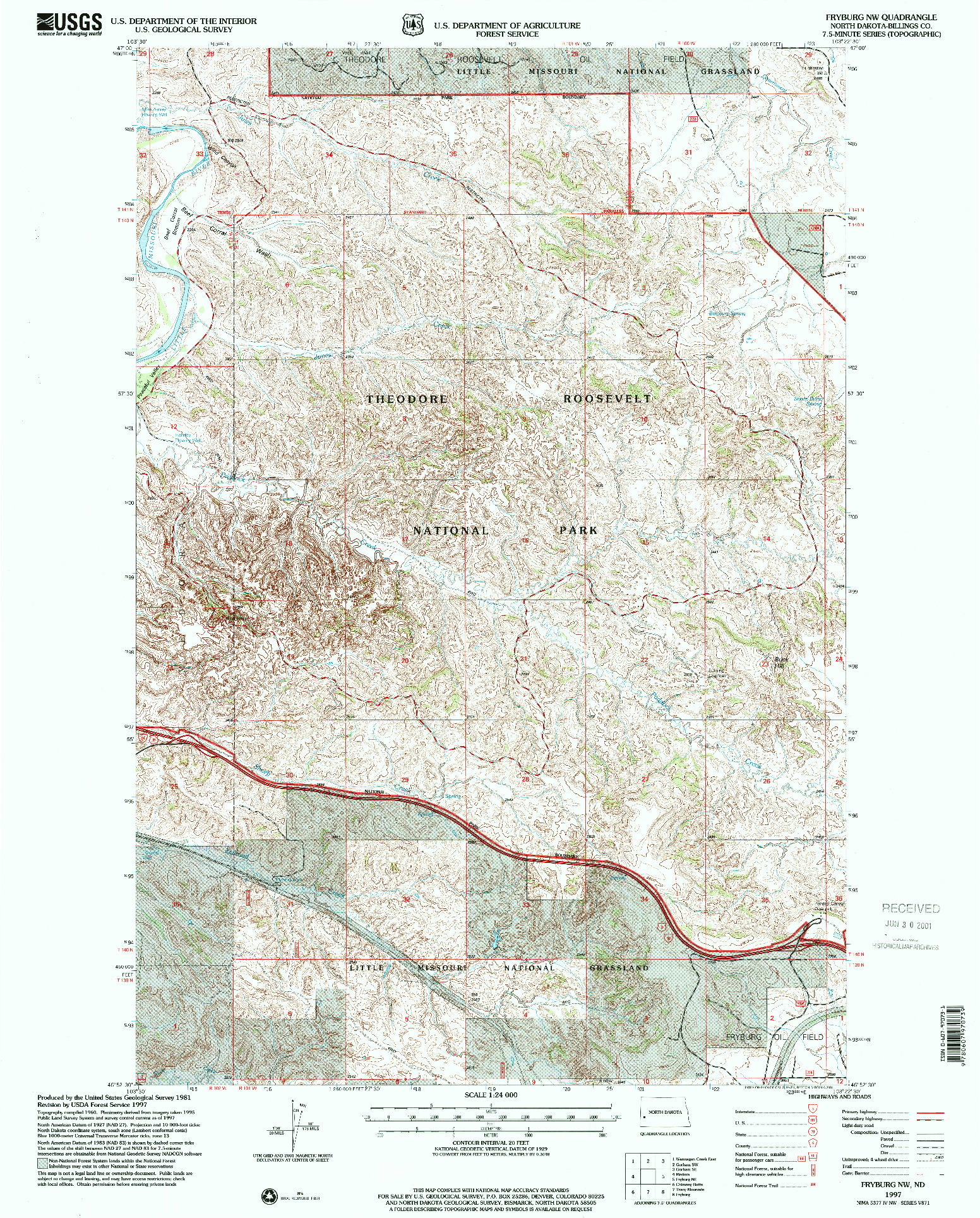 USGS 1:24000-SCALE QUADRANGLE FOR FRYBURG NW, ND 1997