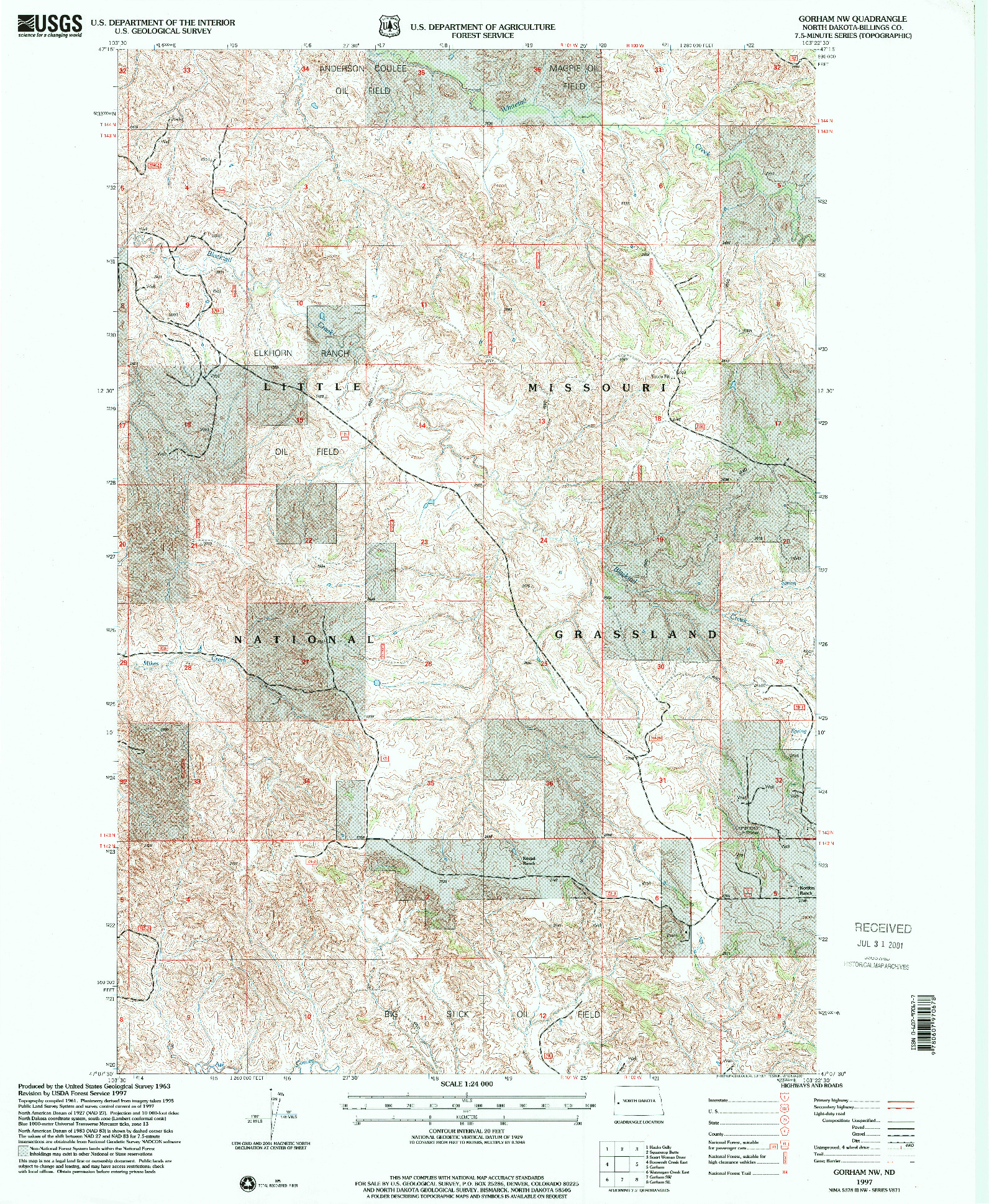 USGS 1:24000-SCALE QUADRANGLE FOR GORHAM NW, ND 1997