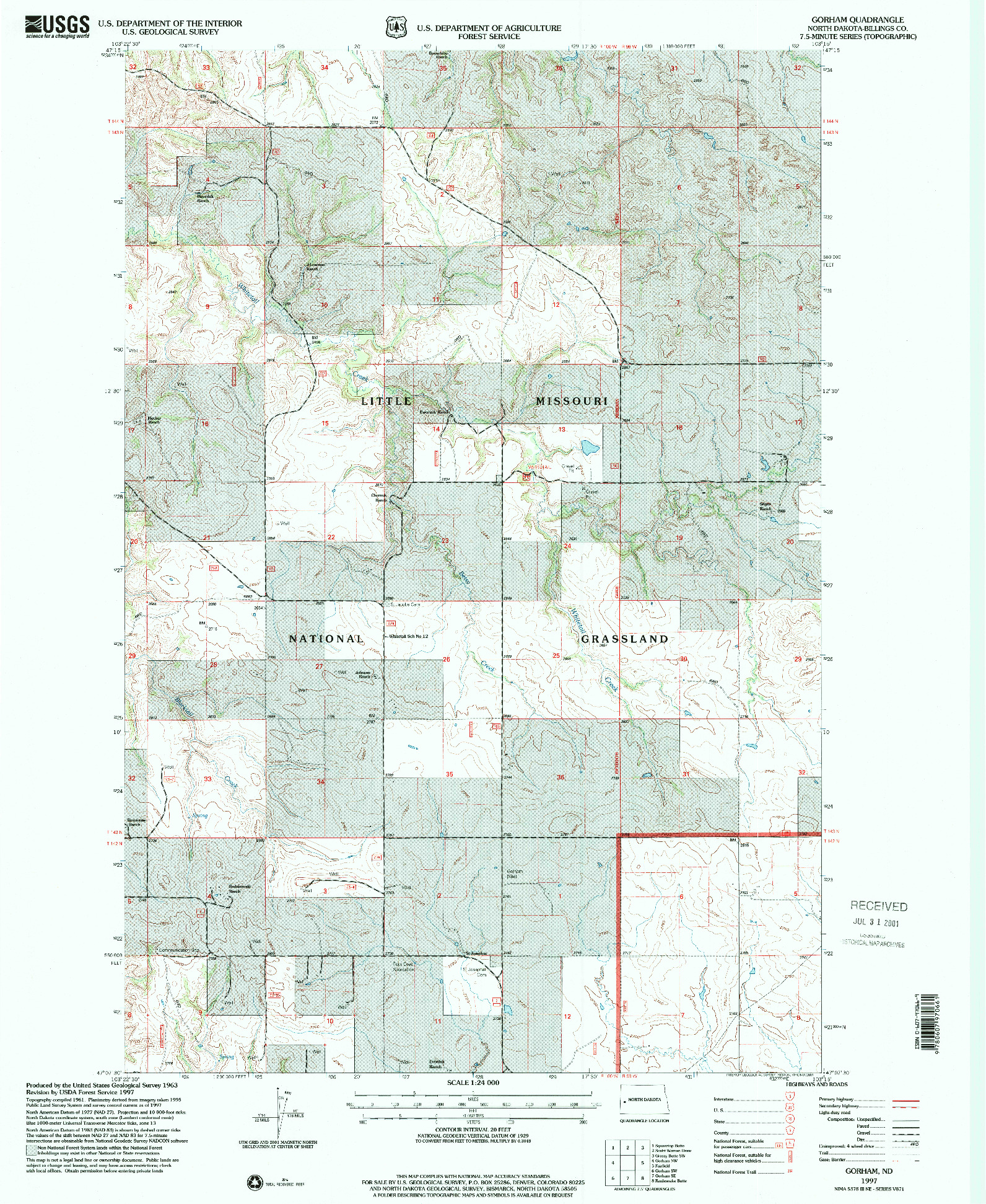 USGS 1:24000-SCALE QUADRANGLE FOR GORHAM, ND 1997