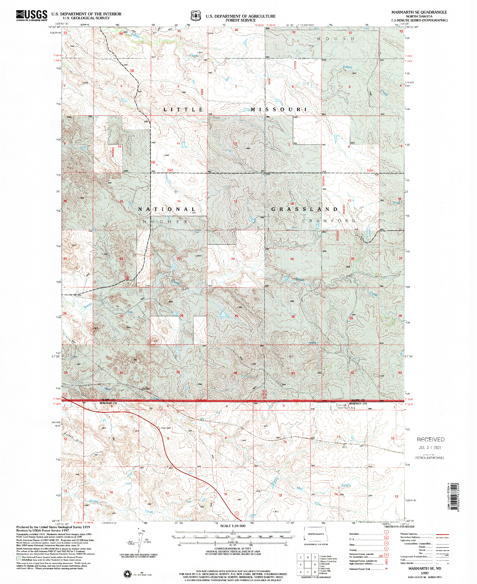 USGS 1:24000-SCALE QUADRANGLE FOR MARMARTH SE, ND 1997