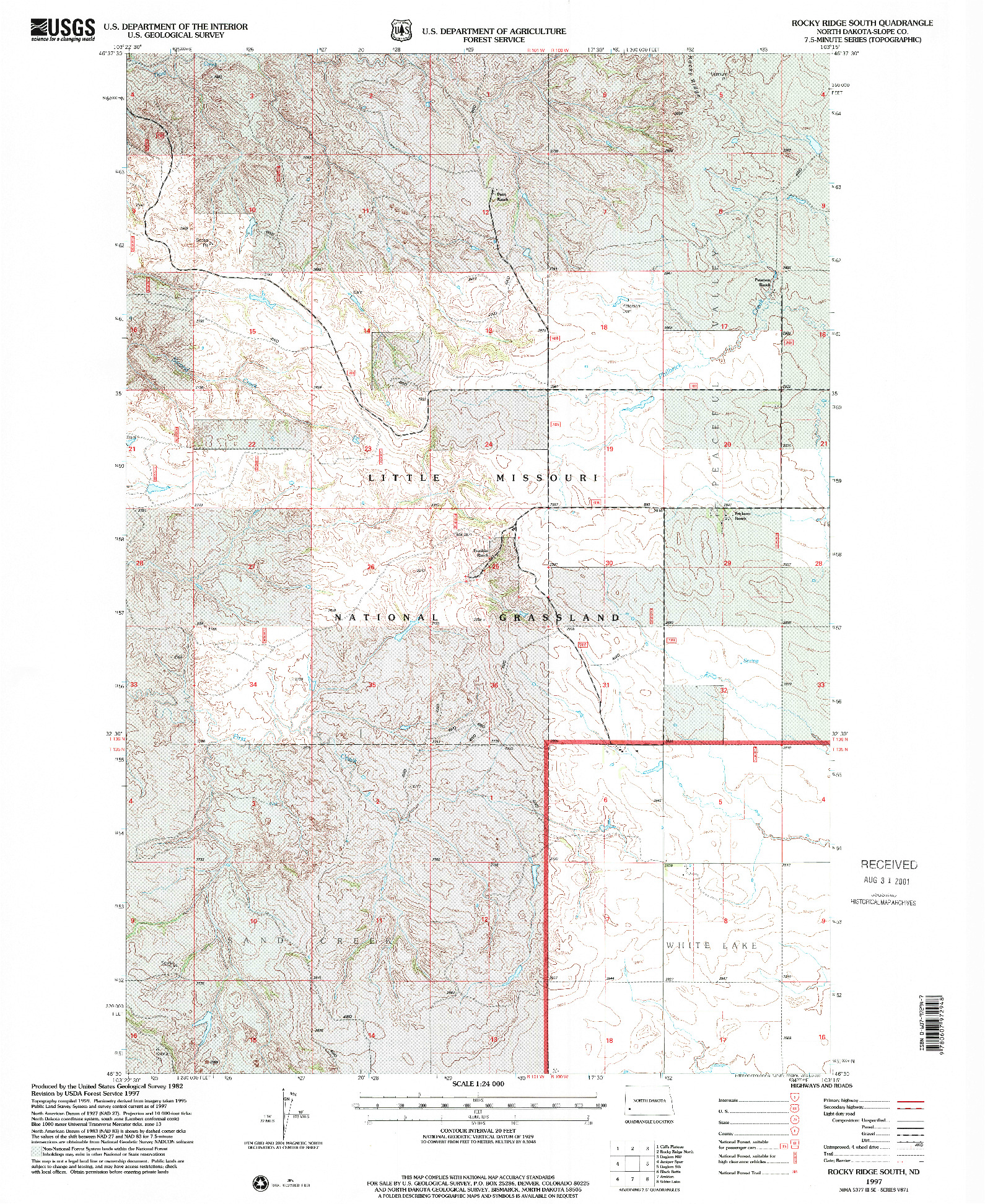 USGS 1:24000-SCALE QUADRANGLE FOR ROCKY RIDGE SOUTH, ND 1997