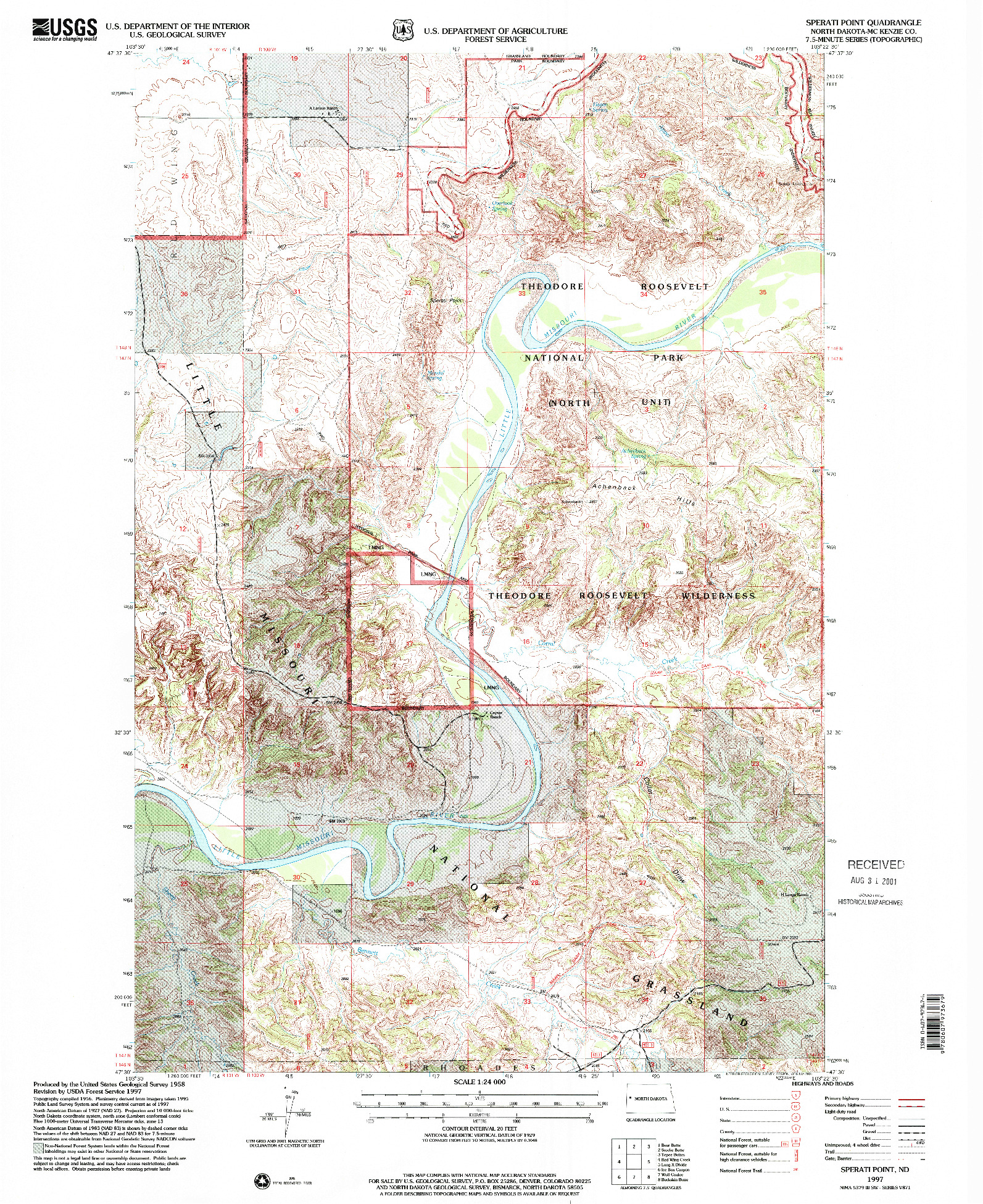 USGS 1:24000-SCALE QUADRANGLE FOR SPERATI POINT, ND 1997