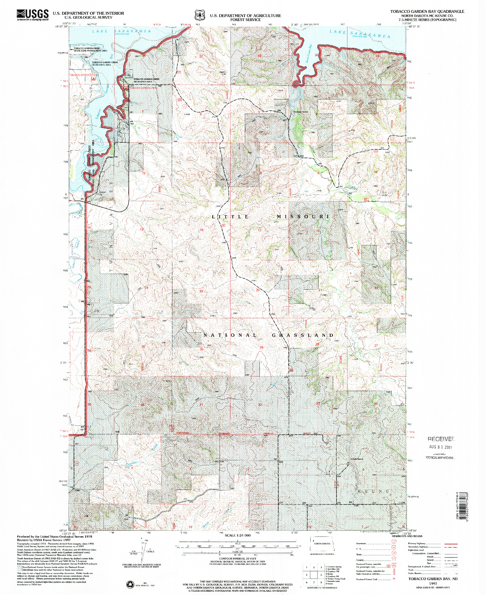 USGS 1:24000-SCALE QUADRANGLE FOR TOBACCO GARDEN BAY, ND 1997