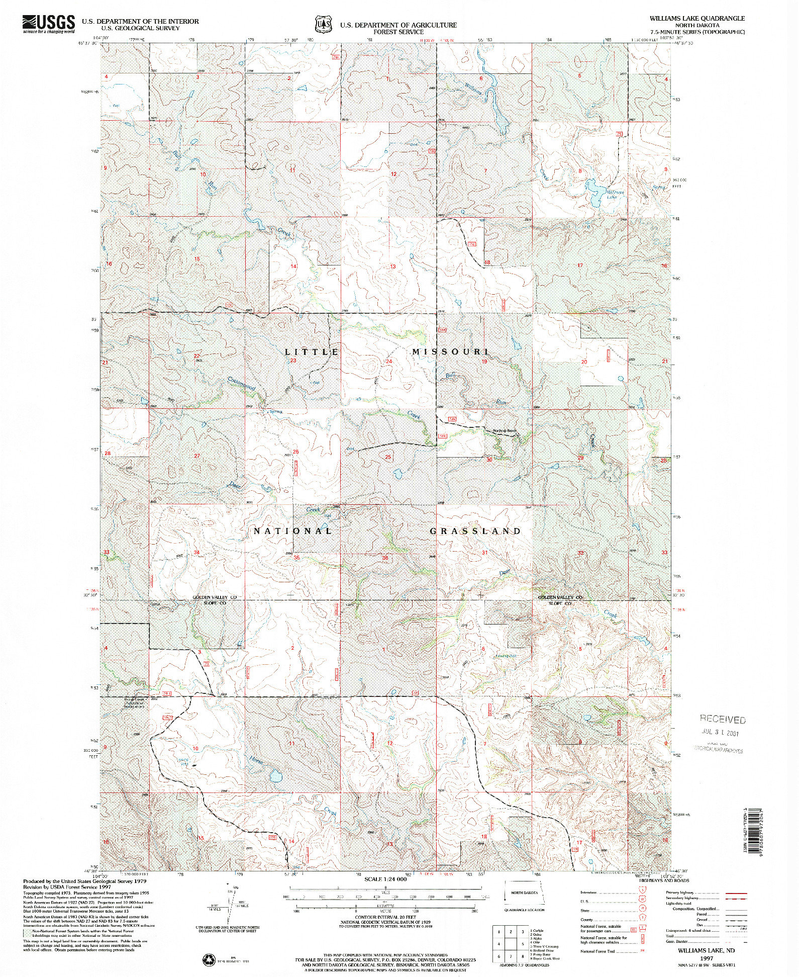 USGS 1:24000-SCALE QUADRANGLE FOR WILLIAMS LAKE, ND 1997