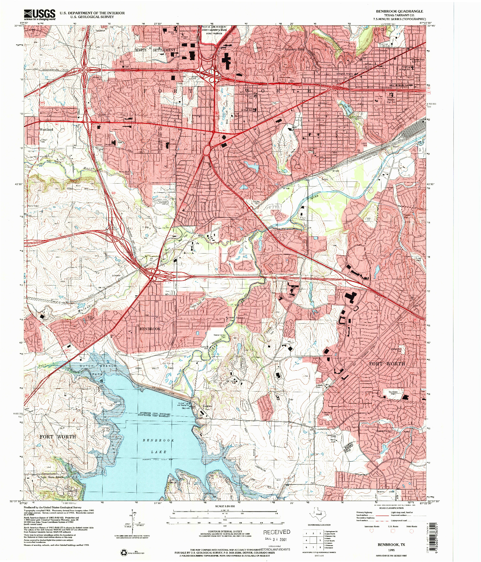 USGS 1:24000-SCALE QUADRANGLE FOR BENBROOK, TX 1995