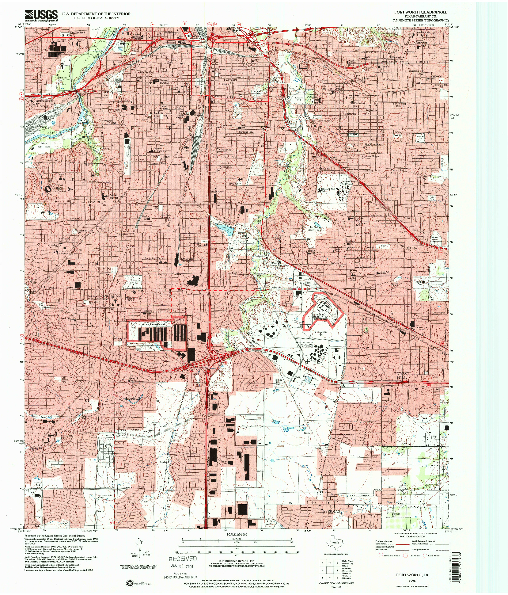 USGS 1:24000-SCALE QUADRANGLE FOR FORT WORTH, TX 1995