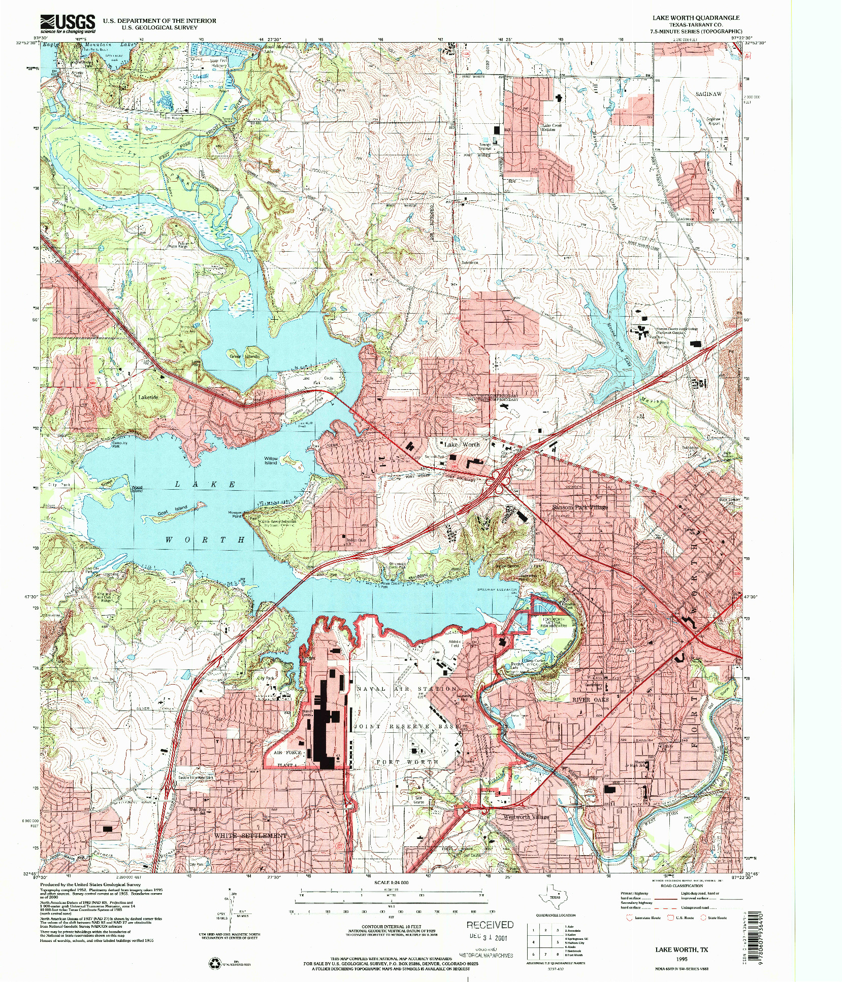 USGS 1:24000-SCALE QUADRANGLE FOR LAKE WORTH, TX 1995