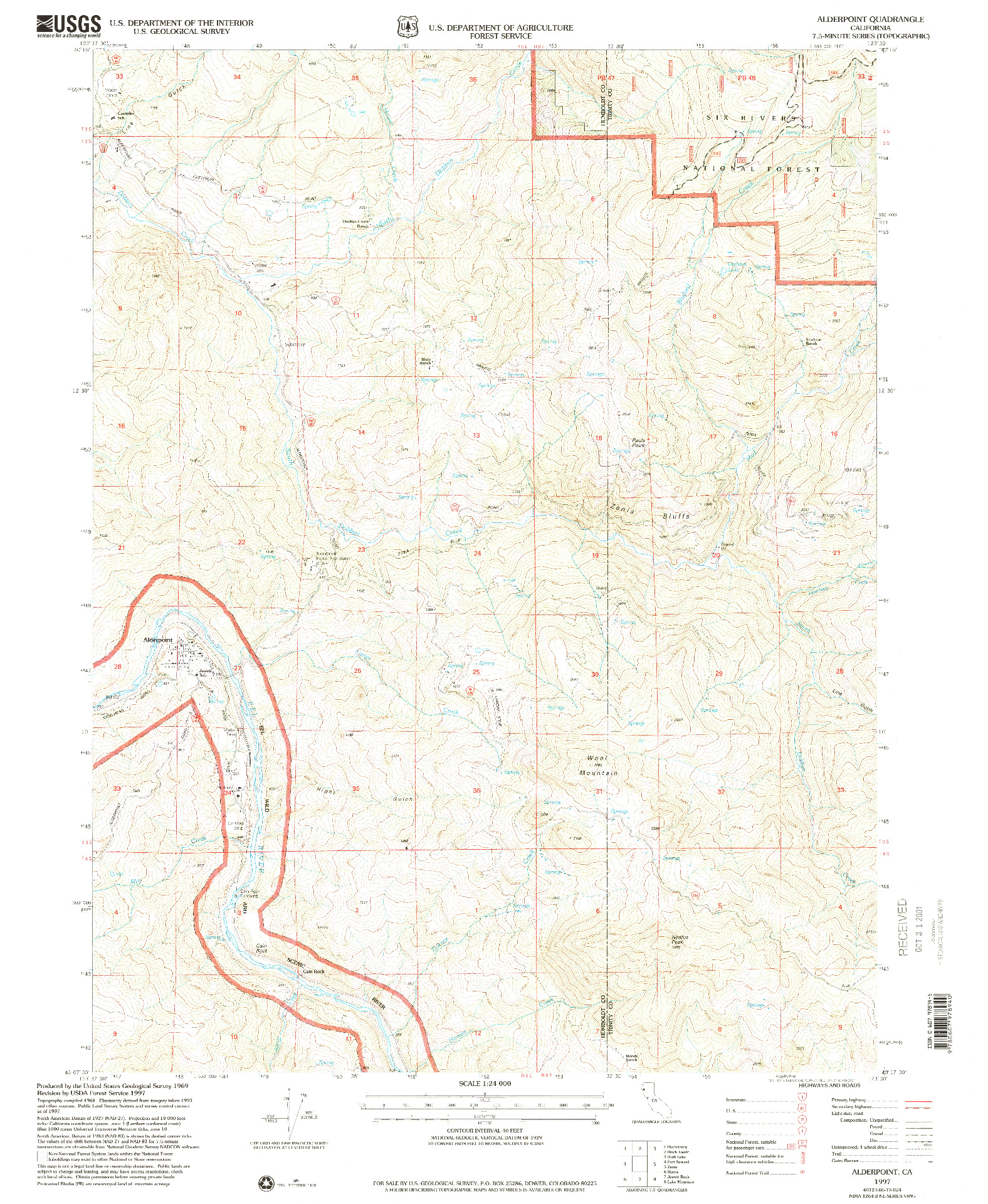 USGS 1:24000-SCALE QUADRANGLE FOR ALDERPOINT, CA 1997