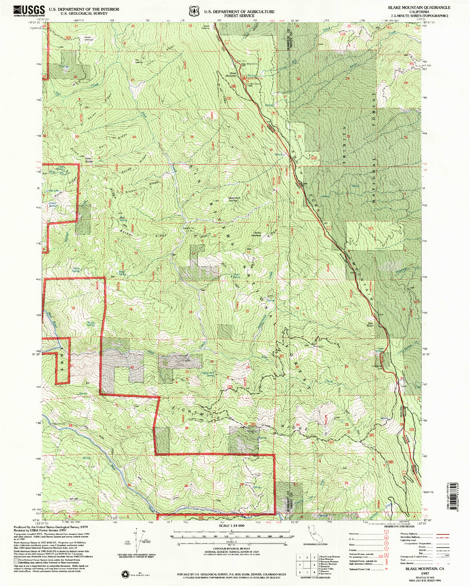 USGS 1:24000-SCALE QUADRANGLE FOR BLAKE MOUNTAIN, CA 1997
