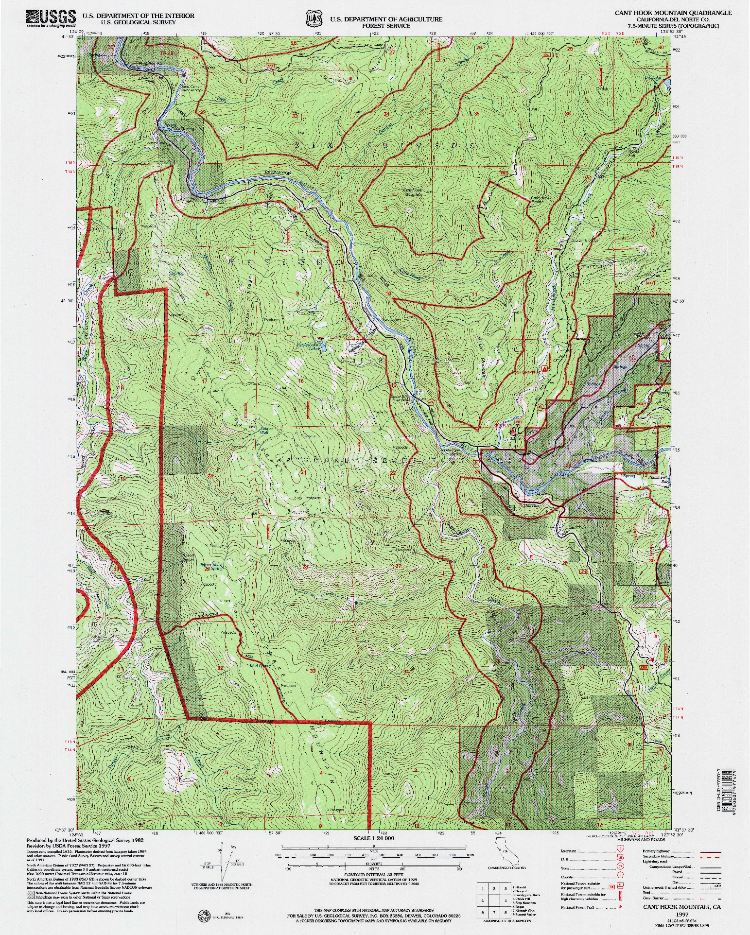 USGS 1:24000-SCALE QUADRANGLE FOR CANT HOOK MOUNTAIN, CA 1997