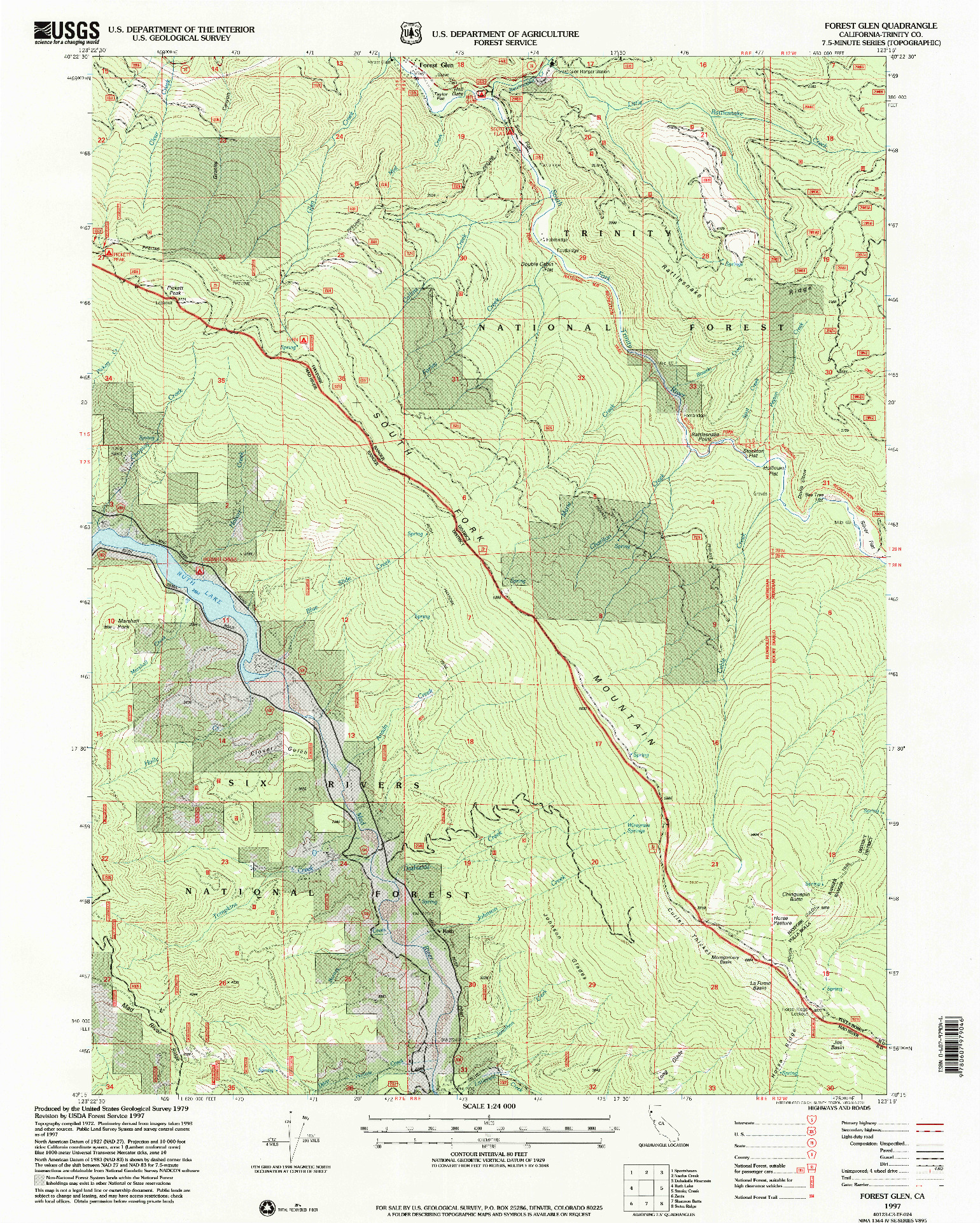 USGS 1:24000-SCALE QUADRANGLE FOR FOREST GLEN, CA 1997