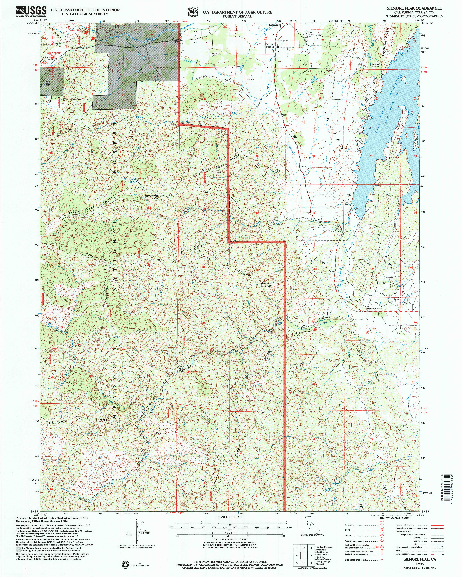 USGS 1:24000-SCALE QUADRANGLE FOR GILMORE PEAK, CA 1996