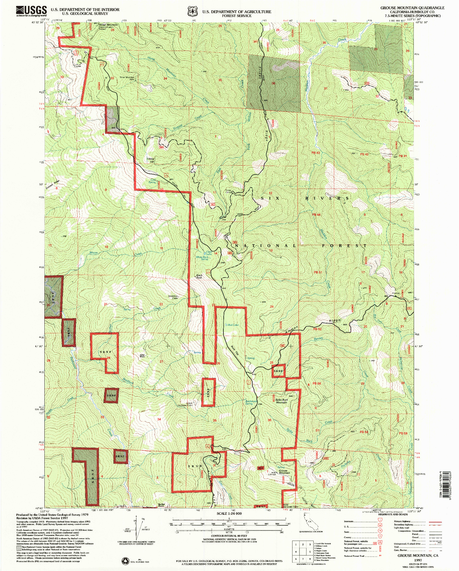 USGS 1:24000-SCALE QUADRANGLE FOR GROUSE MOUNTAIN, CA 1997