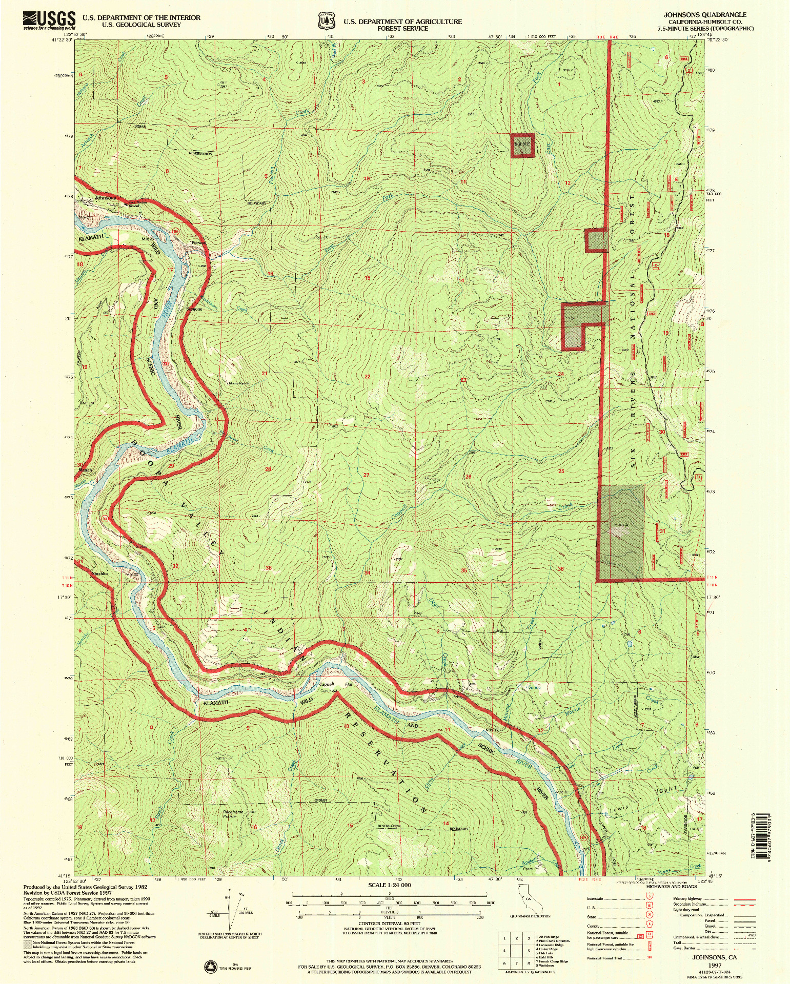 USGS 1:24000-SCALE QUADRANGLE FOR JOHNSONS, CA 1997