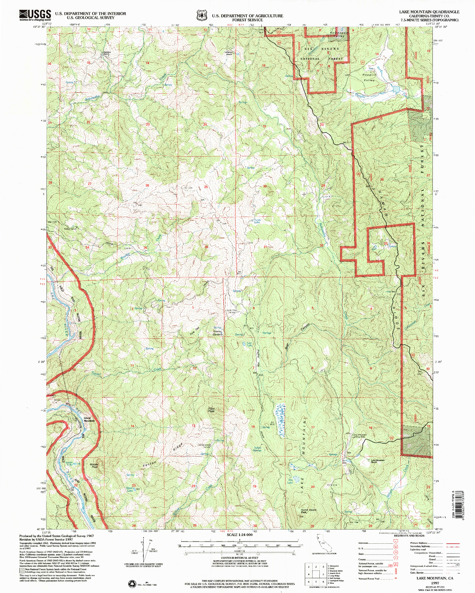 USGS 1:24000-SCALE QUADRANGLE FOR LAKE MOUNTAIN, CA 1997