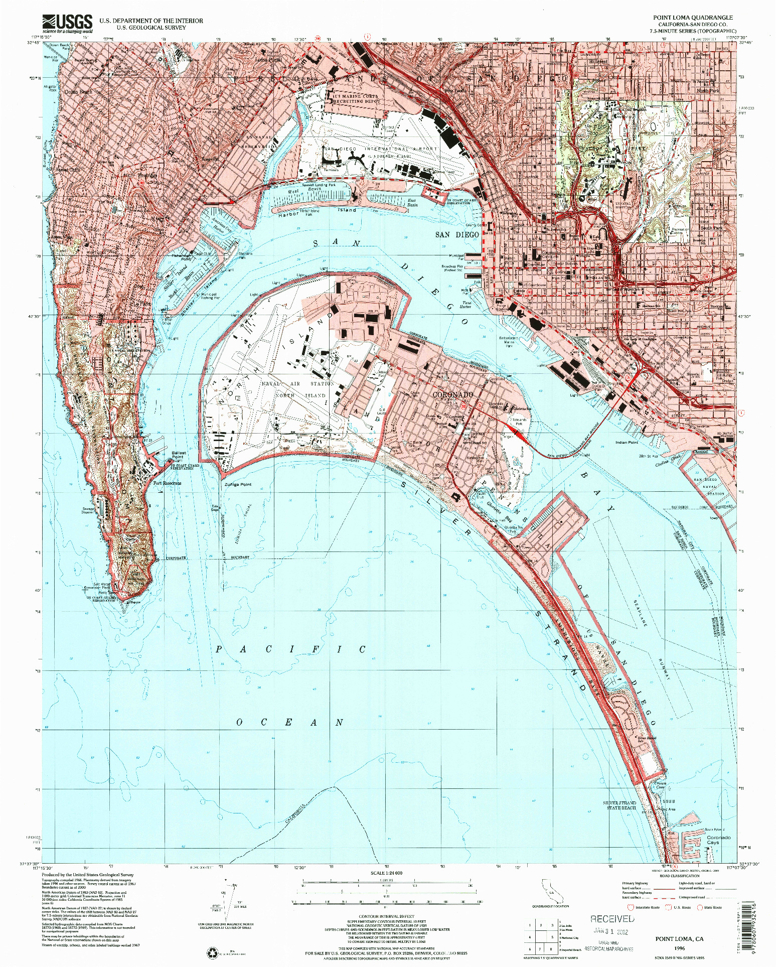 USGS 1:24000-SCALE QUADRANGLE FOR POINT LOMA, CA 1996