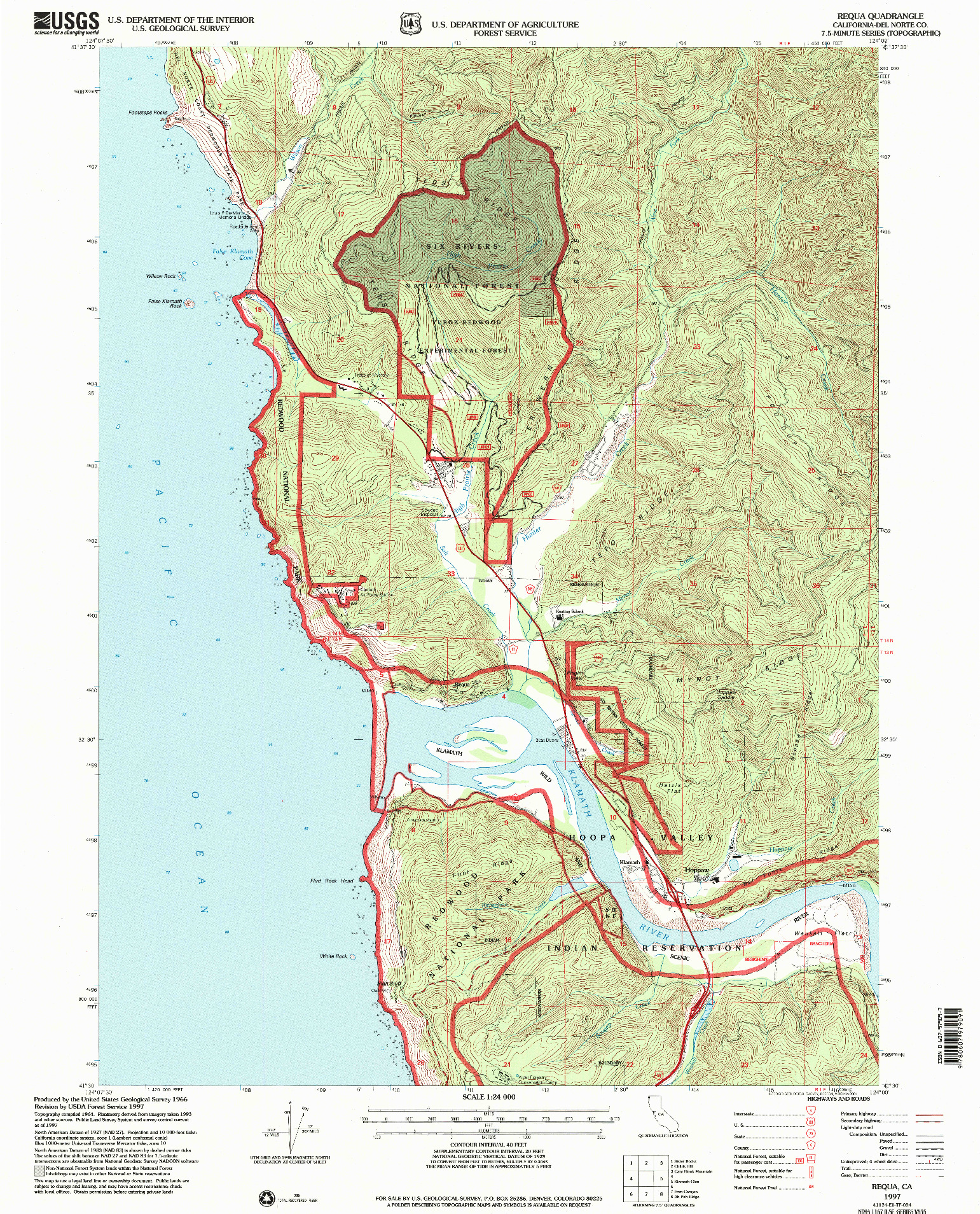 USGS 1:24000-SCALE QUADRANGLE FOR REQUA, CA 1997