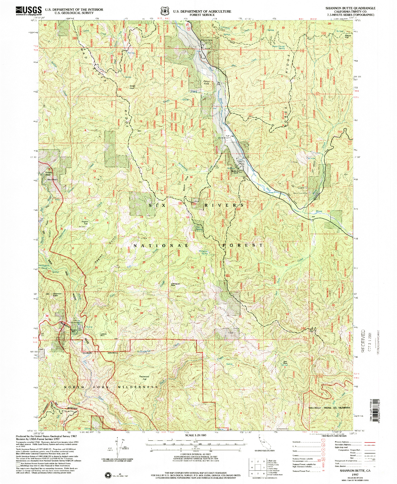 USGS 1:24000-SCALE QUADRANGLE FOR SHANNON BUTTE, CA 1997