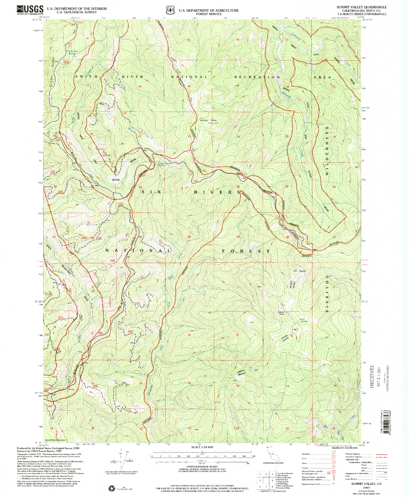 USGS 1:24000-SCALE QUADRANGLE FOR SUMMIT VALLEY, CA 1997