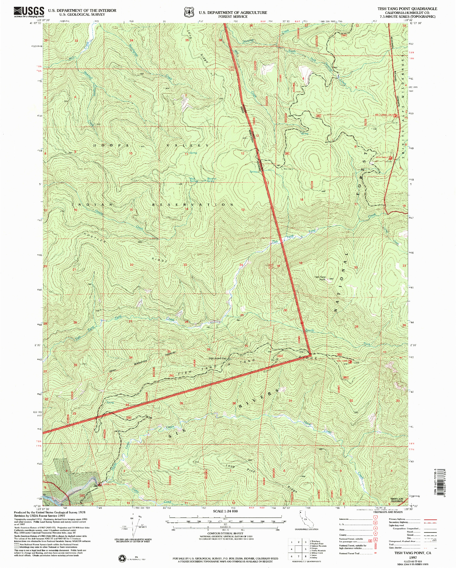 USGS 1:24000-SCALE QUADRANGLE FOR TISH TANG POINT, CA 1997