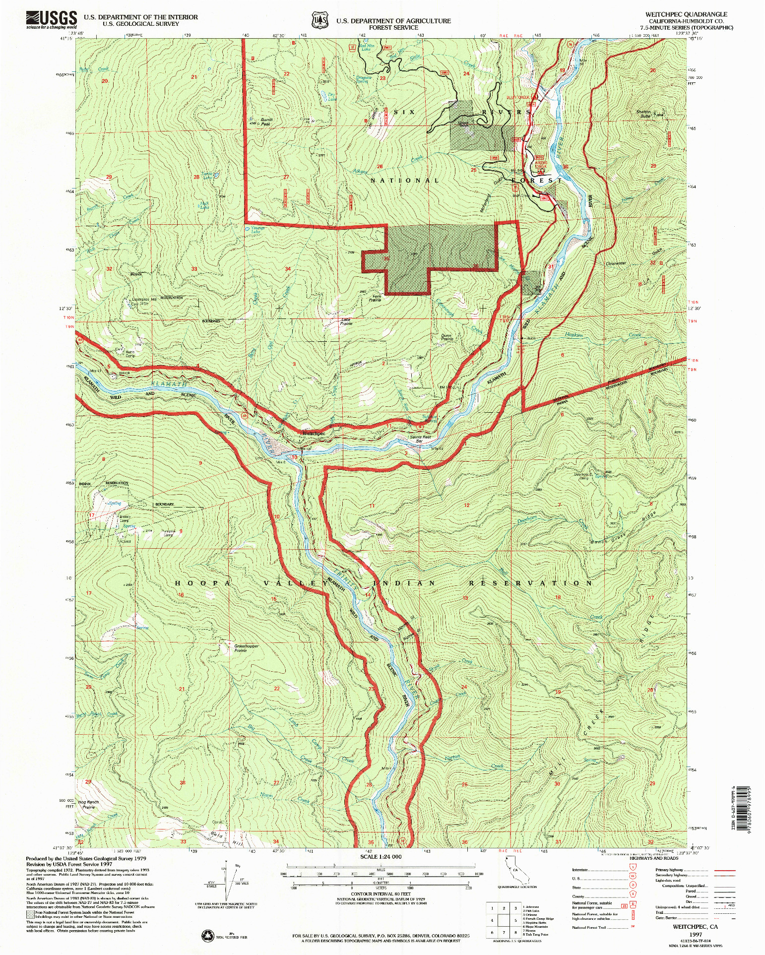 USGS 1:24000-SCALE QUADRANGLE FOR WEITCHPEC, CA 1997