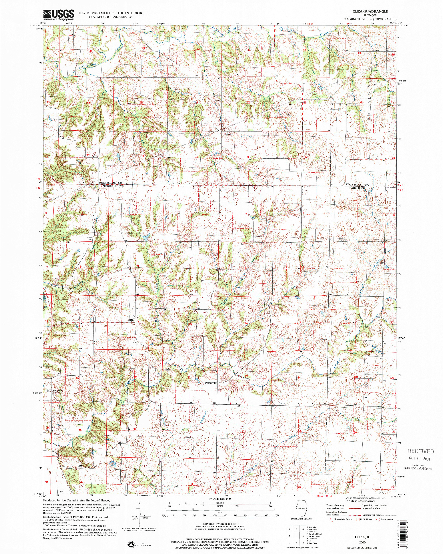 USGS 1:24000-SCALE QUADRANGLE FOR ELIZA, IL 2000