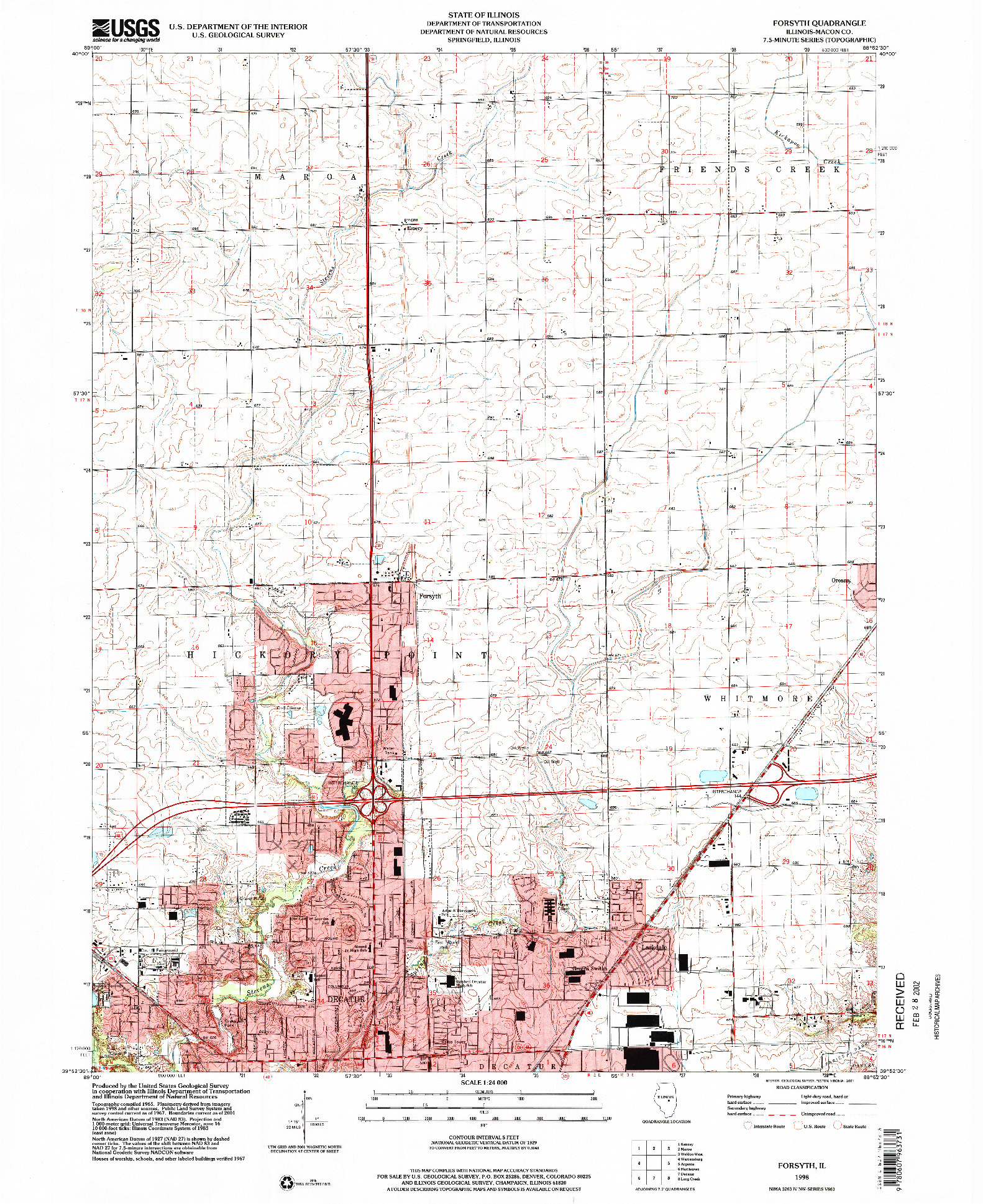 USGS 1:24000-SCALE QUADRANGLE FOR FORSYTH, IL 1998