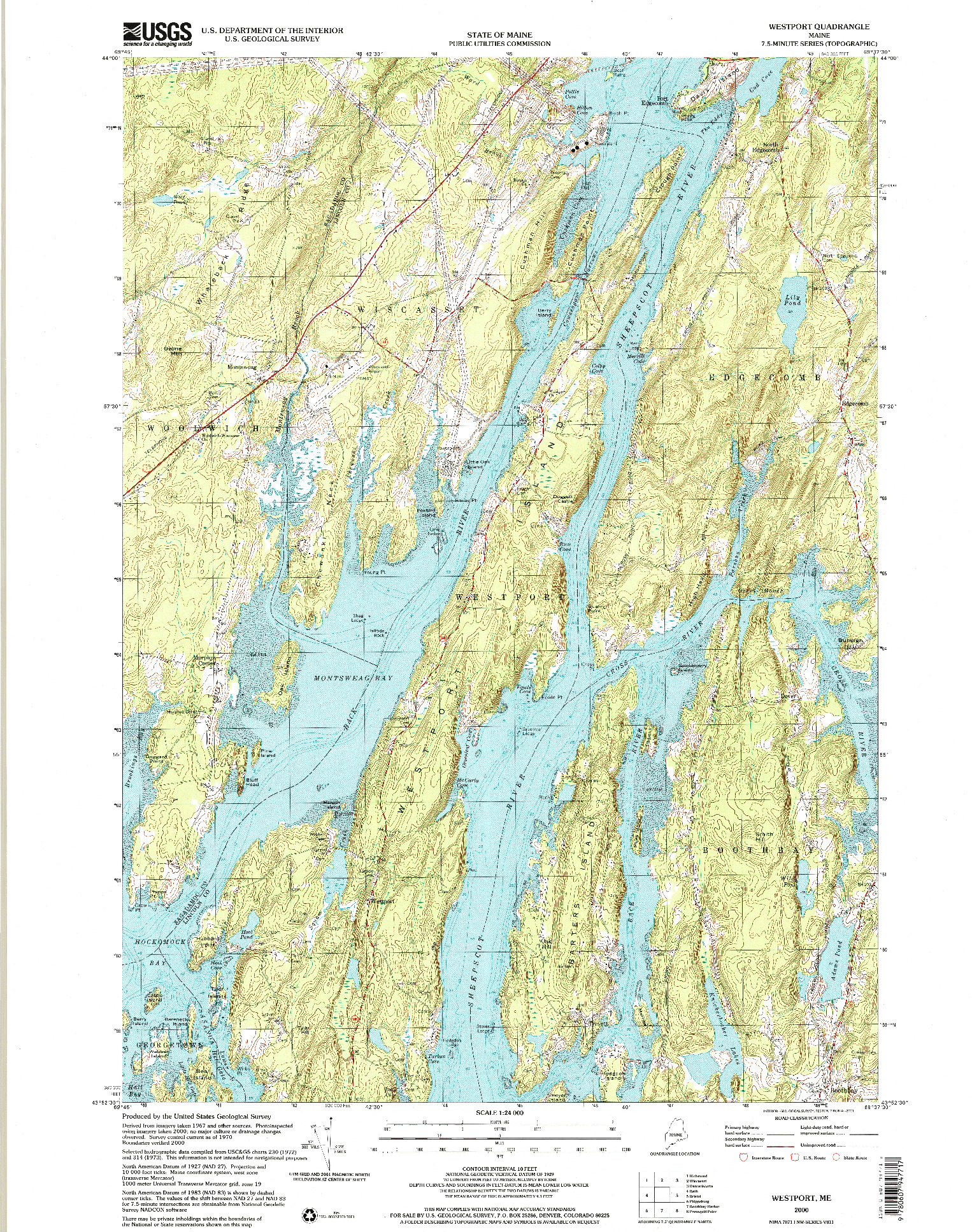 USGS 1:24000-SCALE QUADRANGLE FOR WESTPORT, ME 2000