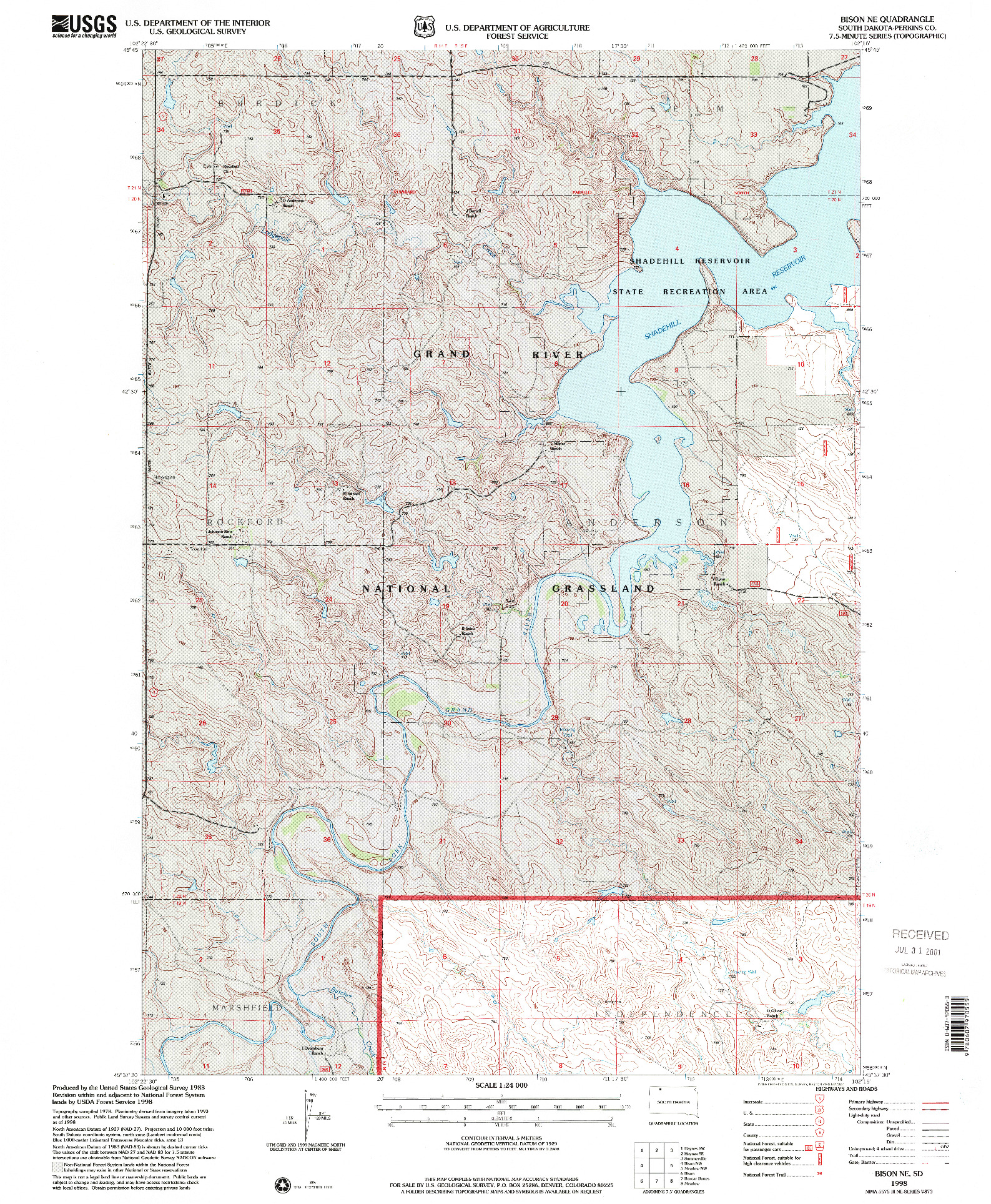 USGS 1:24000-SCALE QUADRANGLE FOR BISON NE, SD 1998