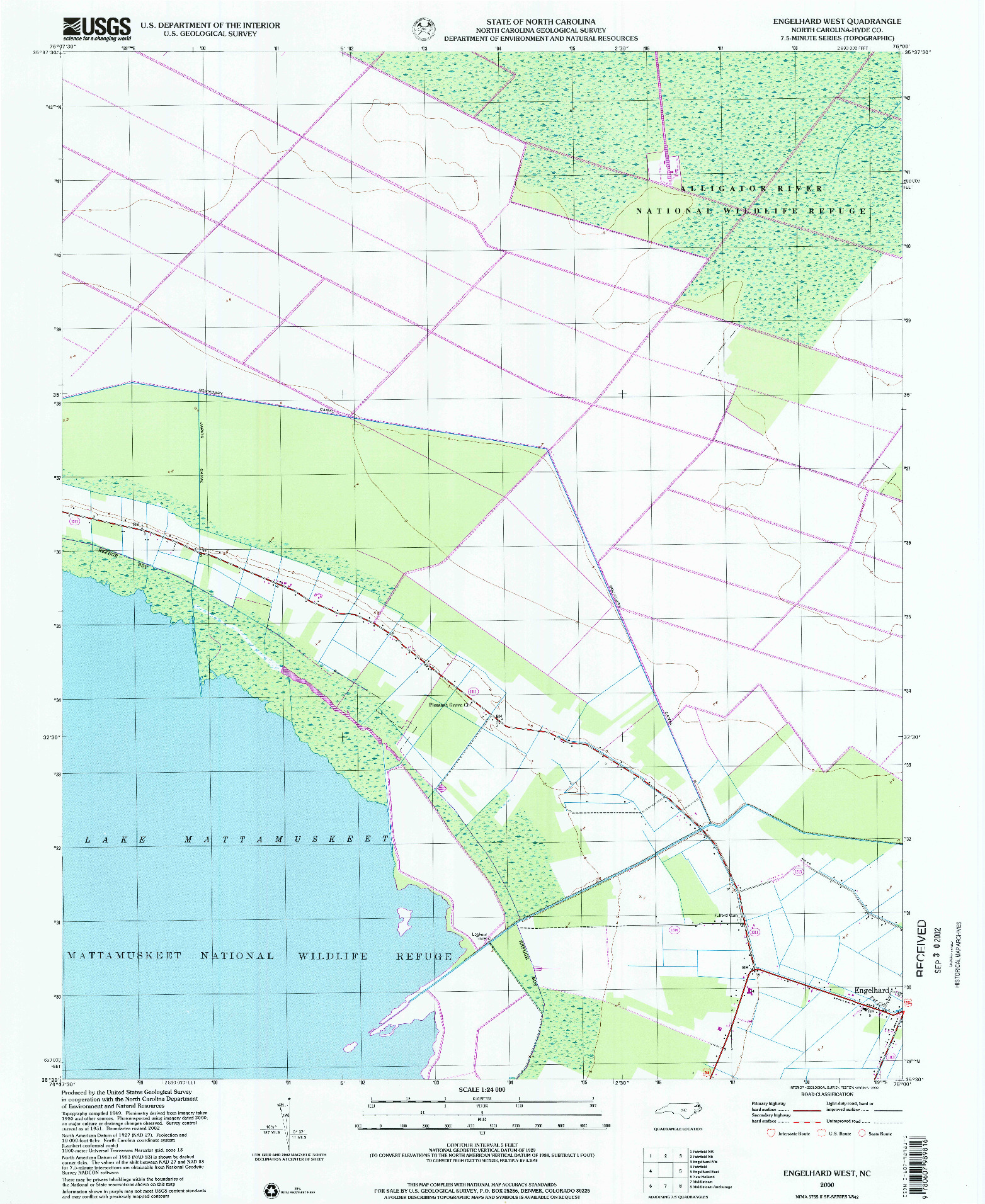 USGS 1:24000-SCALE QUADRANGLE FOR ENGELHARD WEST, NC 2000