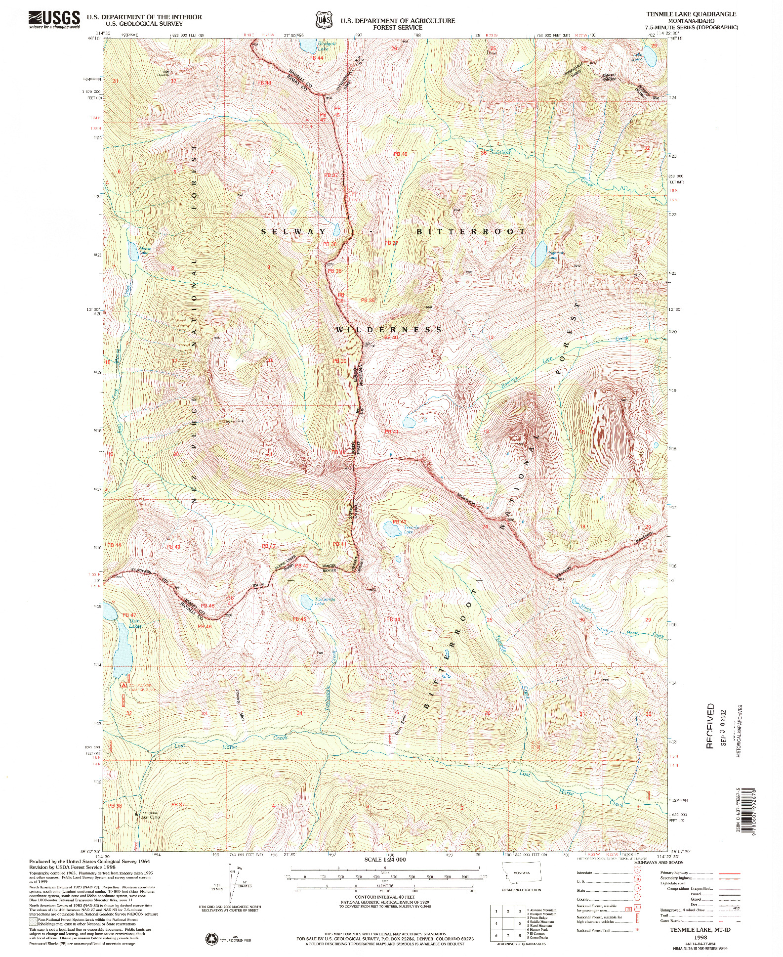 USGS 1:24000-SCALE QUADRANGLE FOR TENMILE LAKE, MT 1998