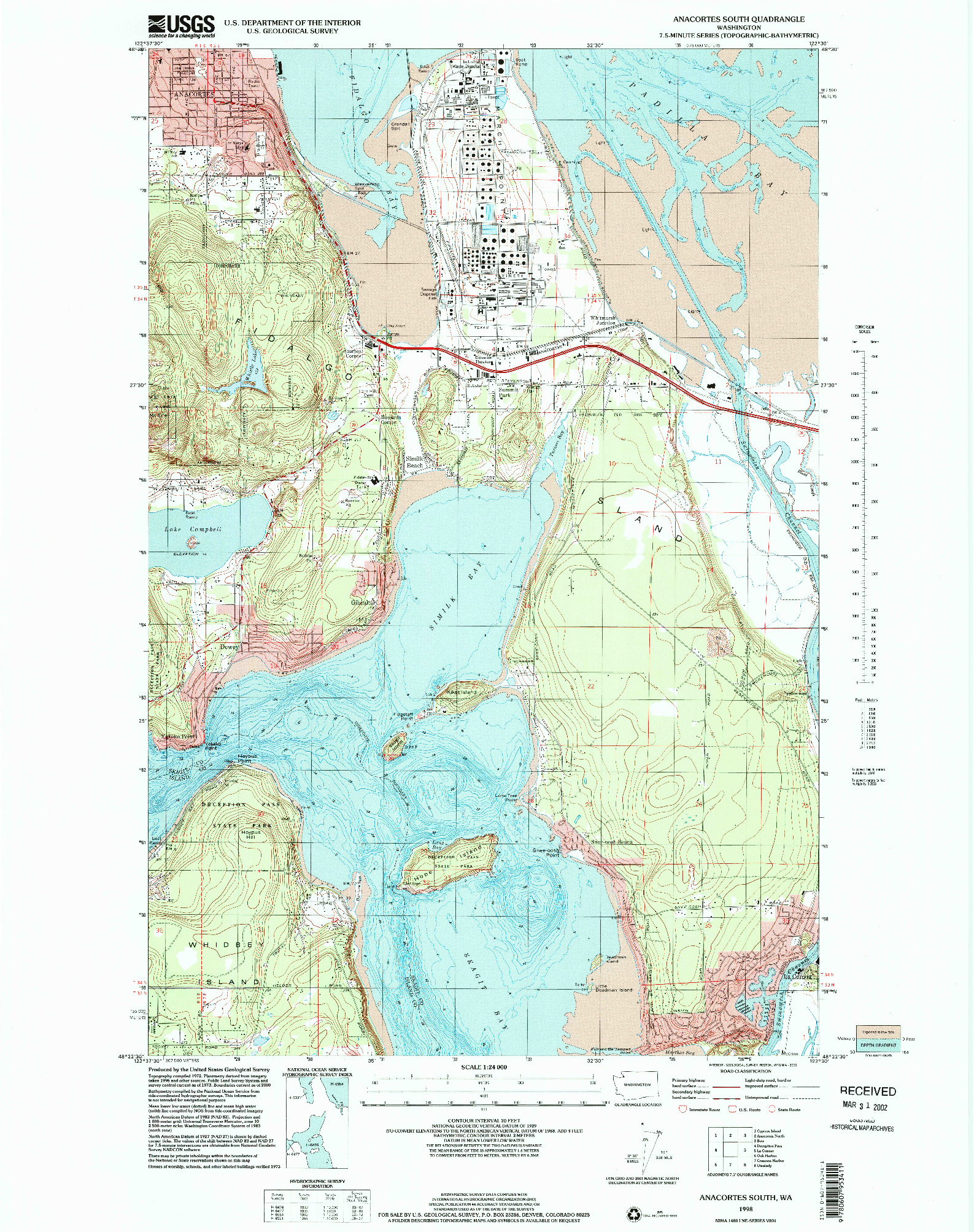 USGS 1:24000-SCALE QUADRANGLE FOR ANACORTES SOUTH, WA 1998