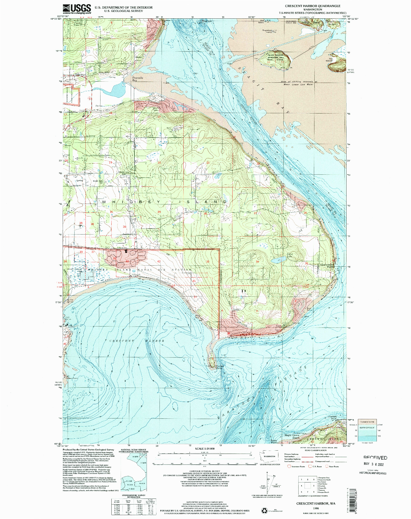 USGS 1:24000-SCALE QUADRANGLE FOR CRESCENT HARBOR, WA 1998