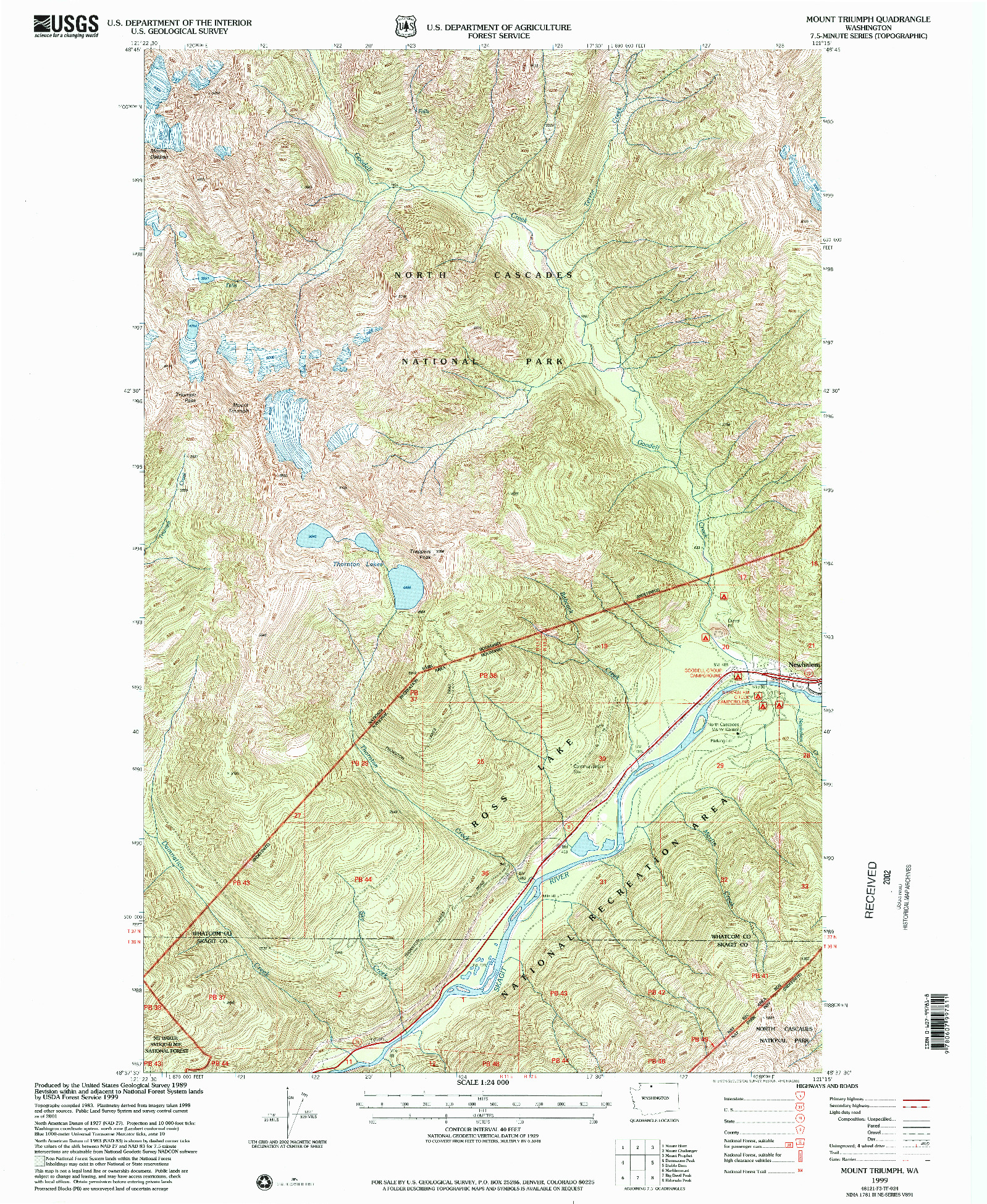 USGS 1:24000-SCALE QUADRANGLE FOR MOUNT TRIUMPH, WA 1999