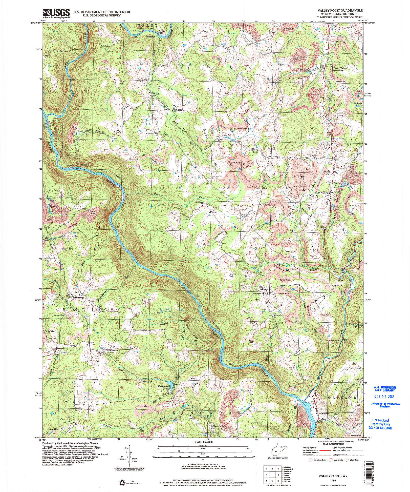 USGS 1:24000-SCALE QUADRANGLE FOR VALLEY POINT, WV 1997