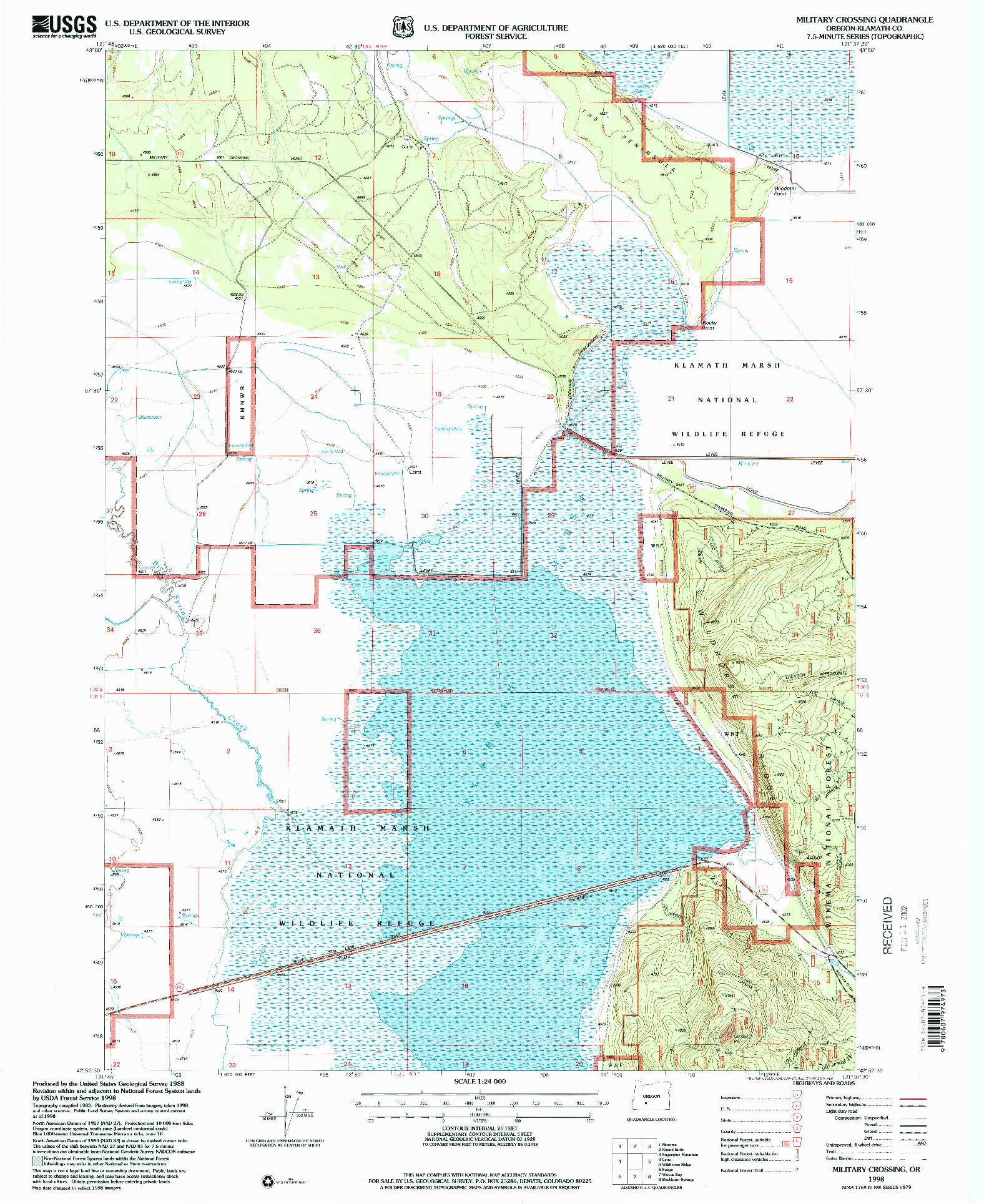 USGS 1:24000-SCALE QUADRANGLE FOR MILITARY CROSSING, OR 1998