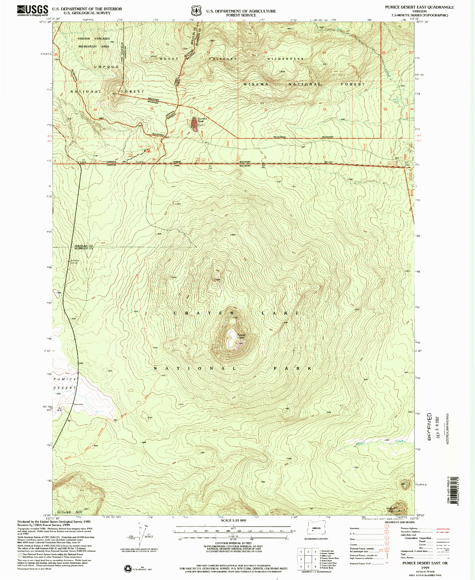 USGS 1:24000-SCALE QUADRANGLE FOR PUMICE DESERT EAST, OR 1999