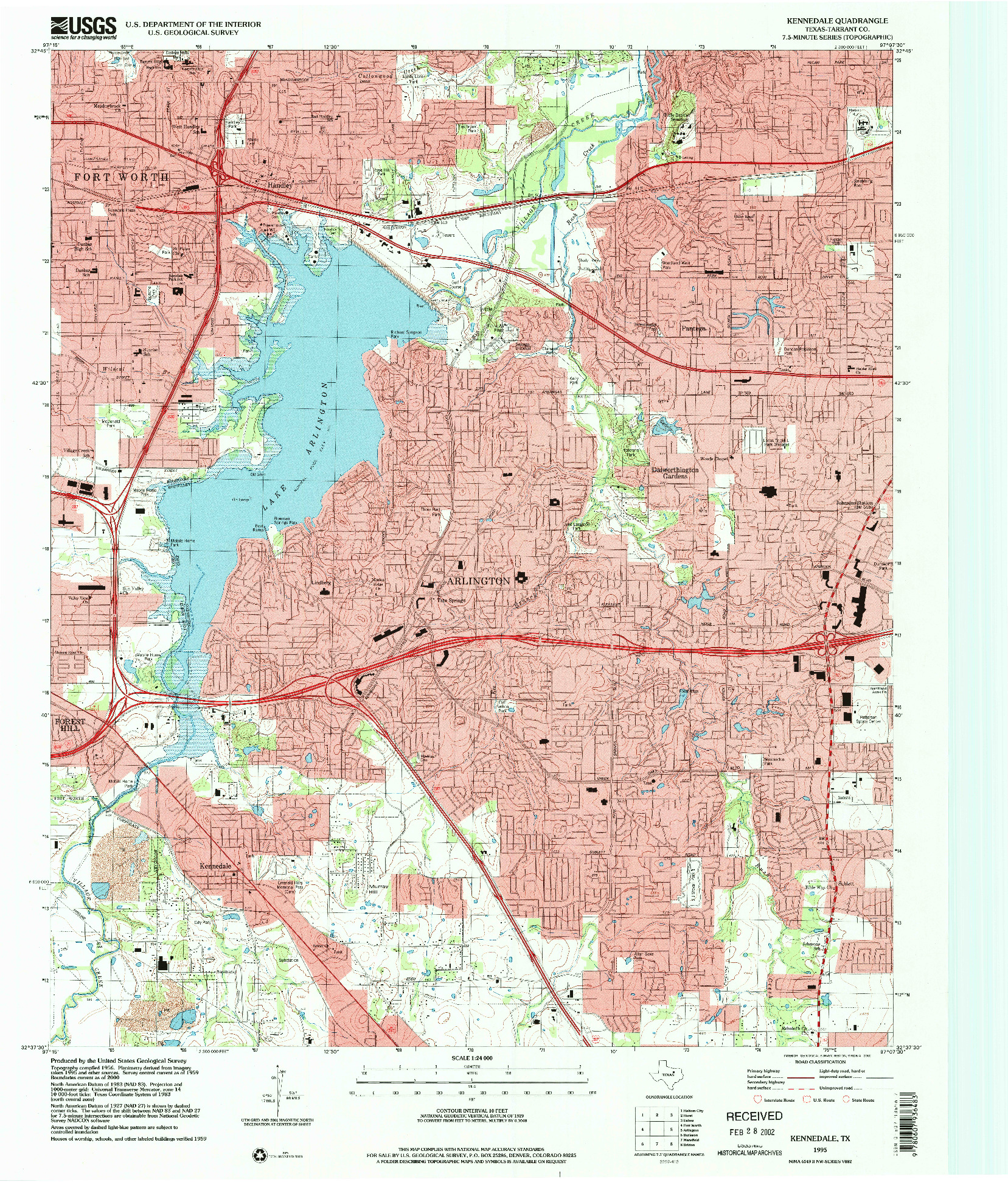 USGS 1:24000-SCALE QUADRANGLE FOR KENNEDALE, TX 1995