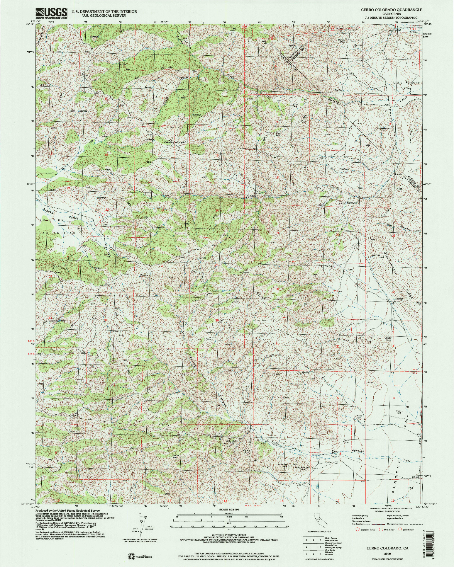 USGS 1:24000-SCALE QUADRANGLE FOR CERRO COLORADO, CA 2000