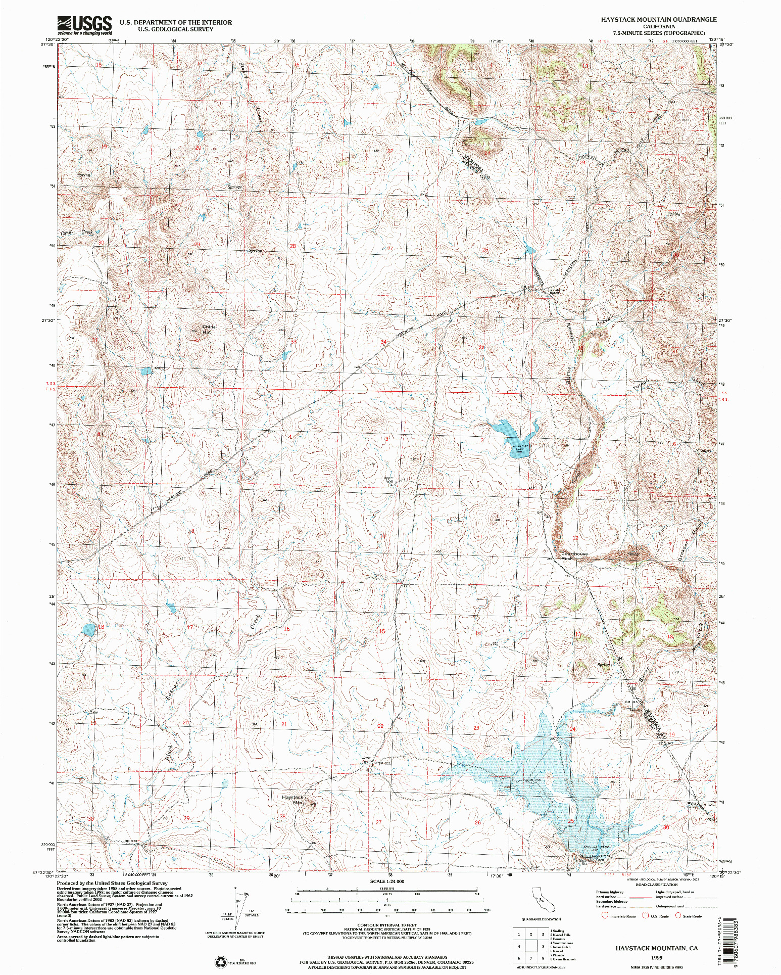 USGS 1:24000-SCALE QUADRANGLE FOR HAYSTACK MOUNTAIN, CA 1999