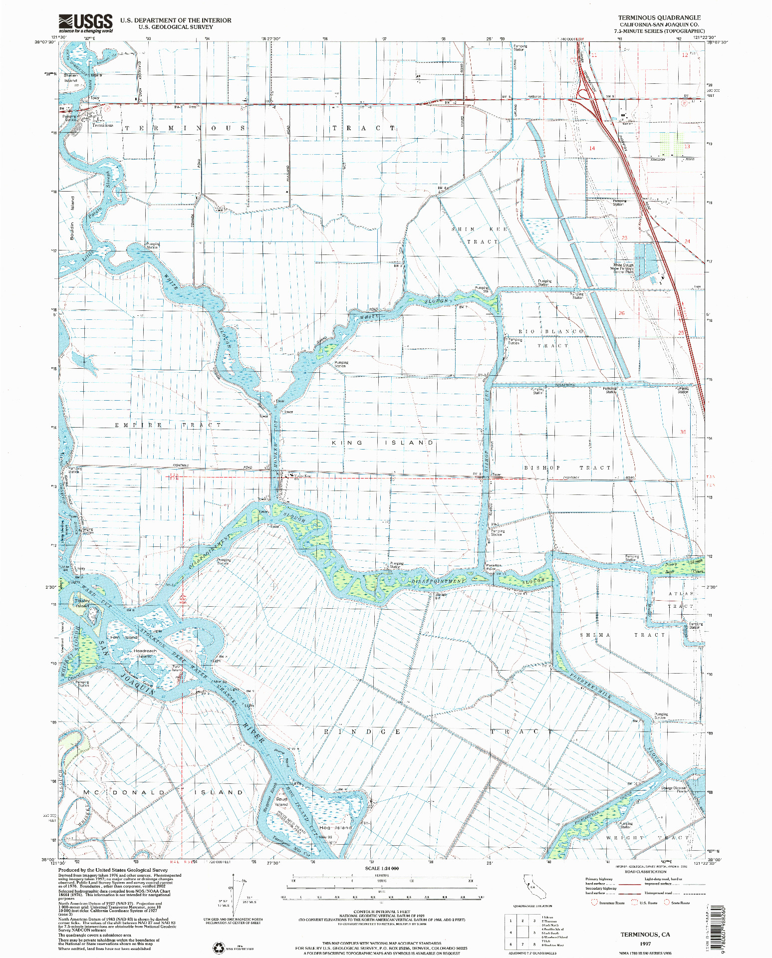 USGS 1:24000-SCALE QUADRANGLE FOR TERMINOUS, CA 1997