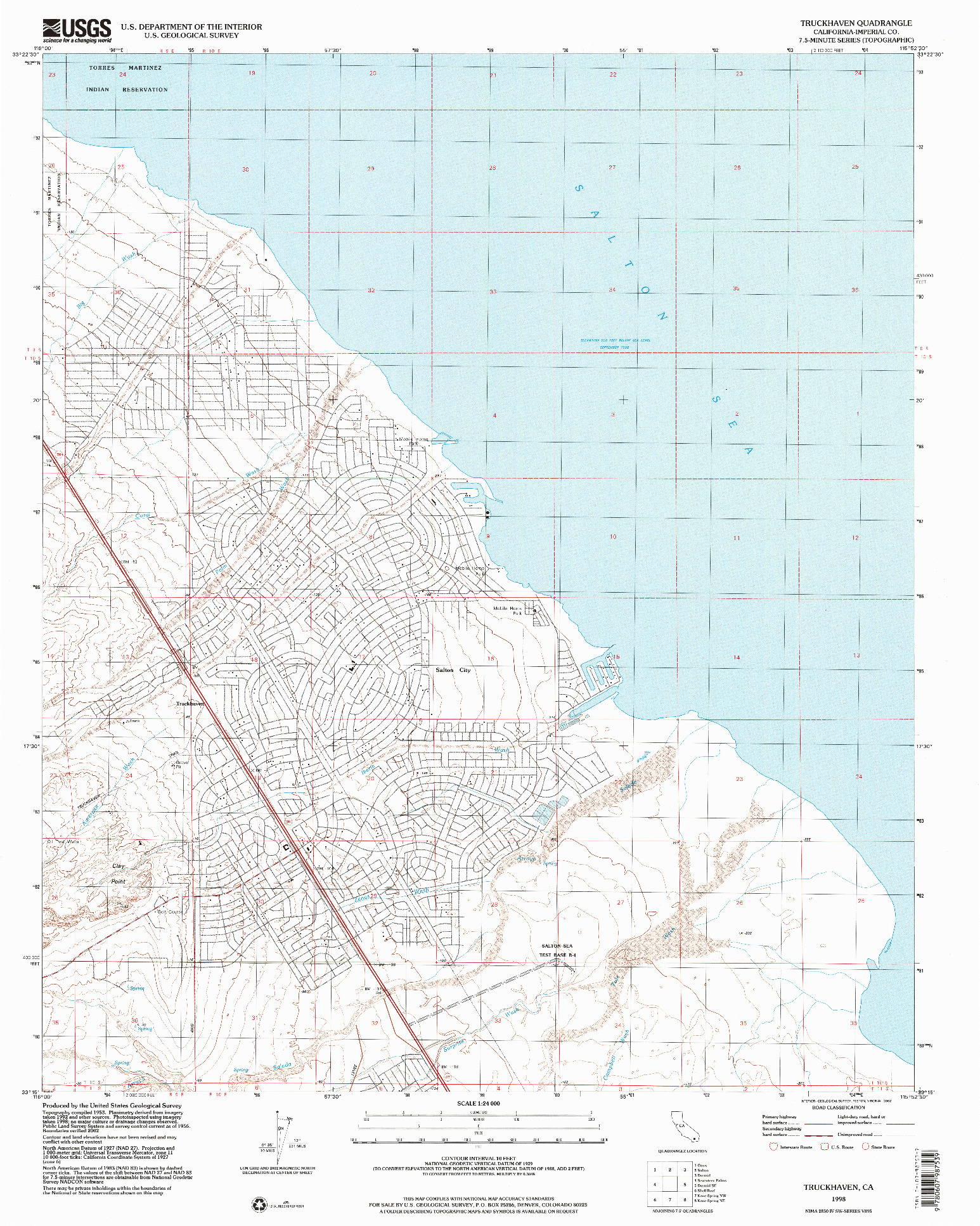 USGS 1:24000-SCALE QUADRANGLE FOR TRUCKHAVEN, CA 1998