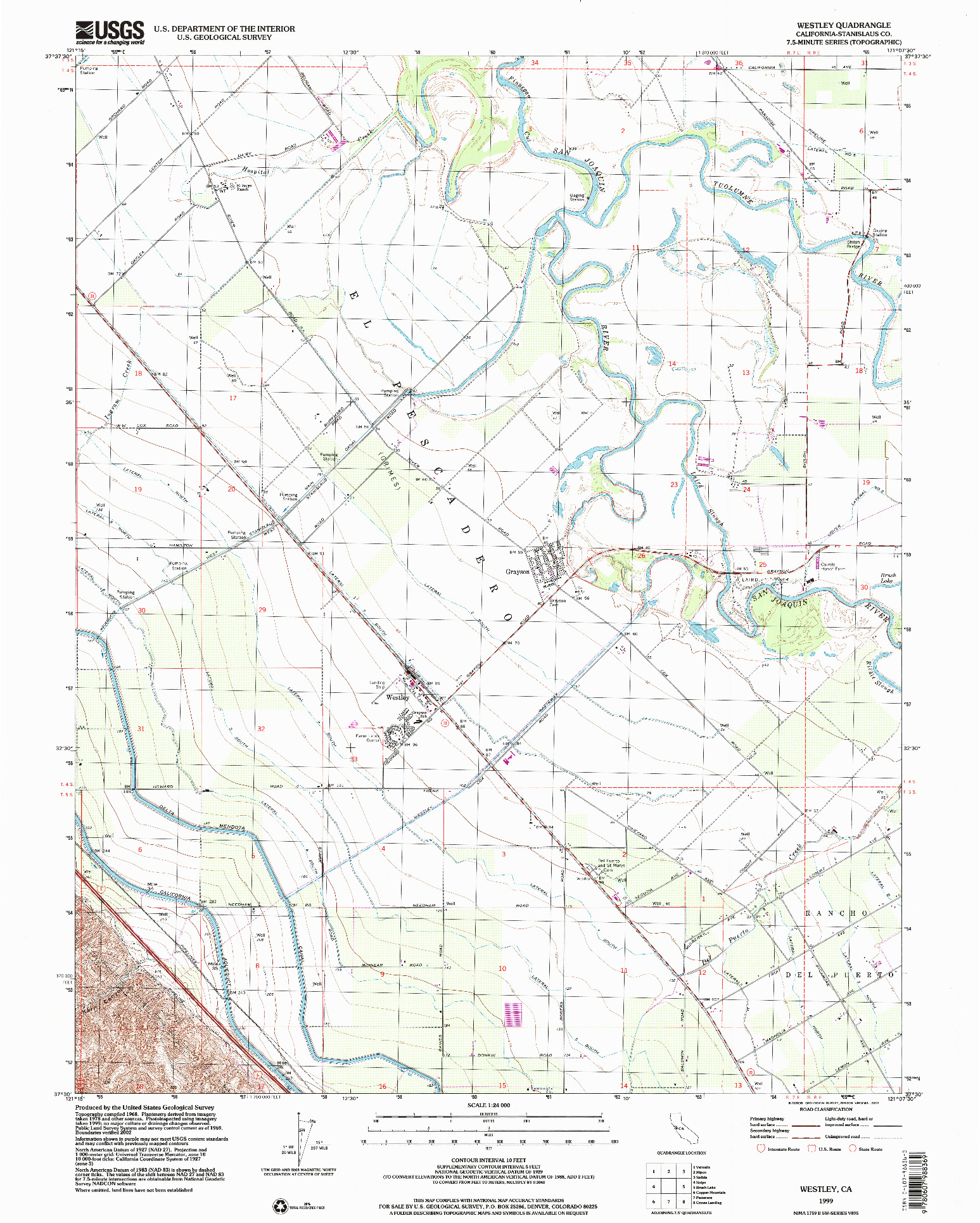 USGS 1:24000-SCALE QUADRANGLE FOR WESTLEY, CA 1999