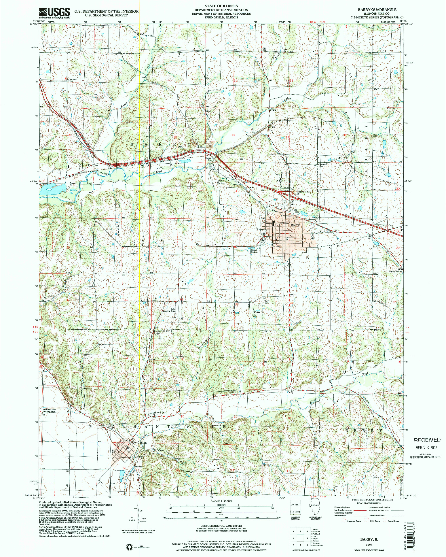 USGS 1:24000-SCALE QUADRANGLE FOR BARRY, IL 1998