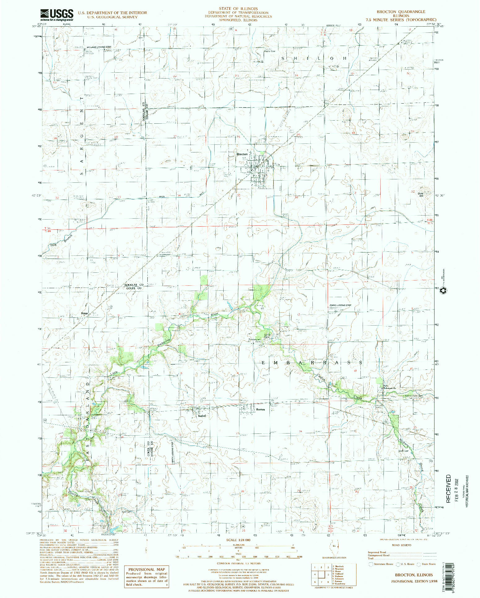 USGS 1:24000-SCALE QUADRANGLE FOR BROCTON, IL 1998